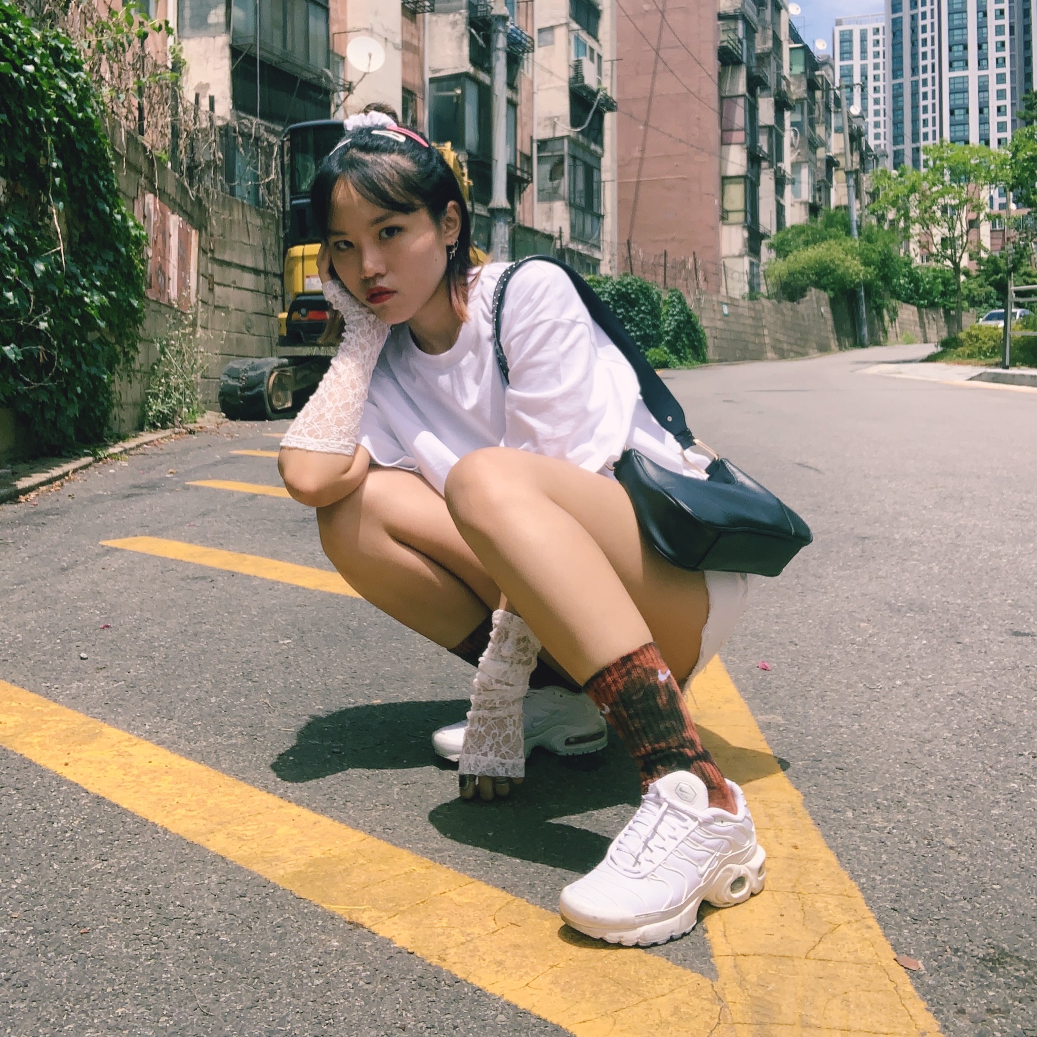 Nike x Supreme Air Max Plus TN White 착용 스타일