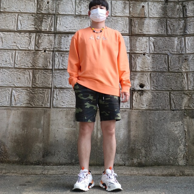 Balenciaga Track Sneakers White Orange 2019 착용 스타일