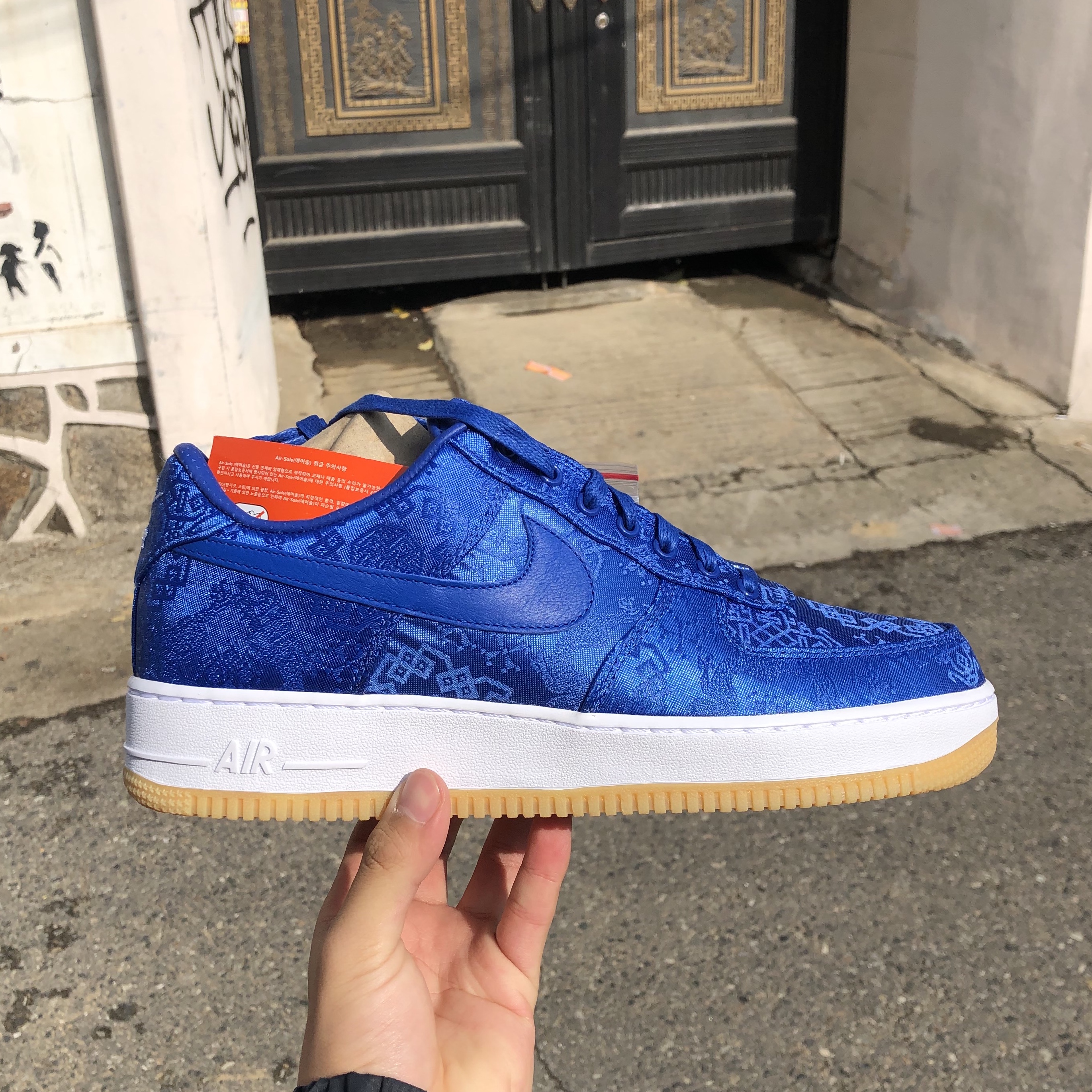 Nike x Clot Air Force 1 Low Blue Silk 착용 스타일