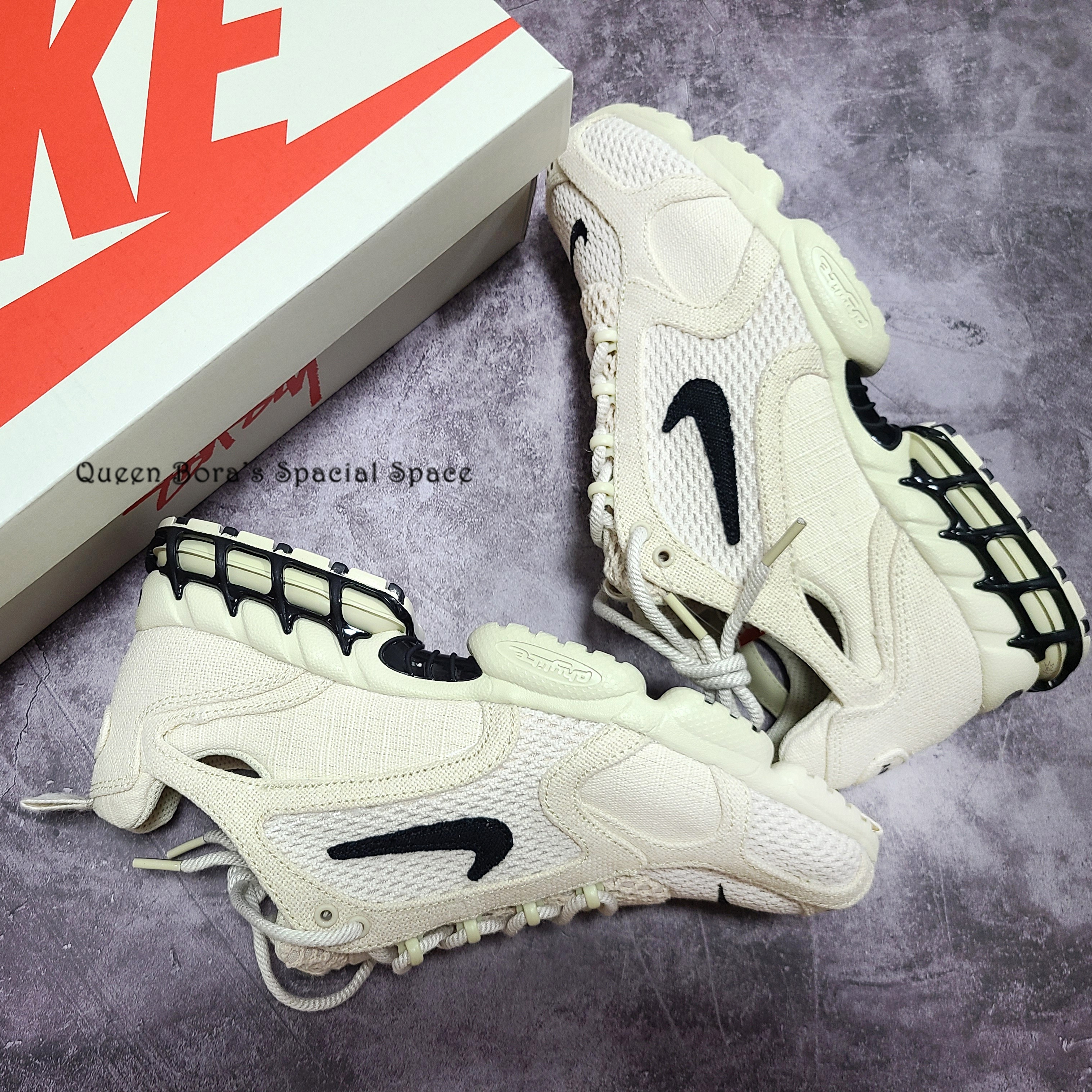 Nike x Stussy Air Zoom Spiridon Cage 2 Fossil 착용 스타일