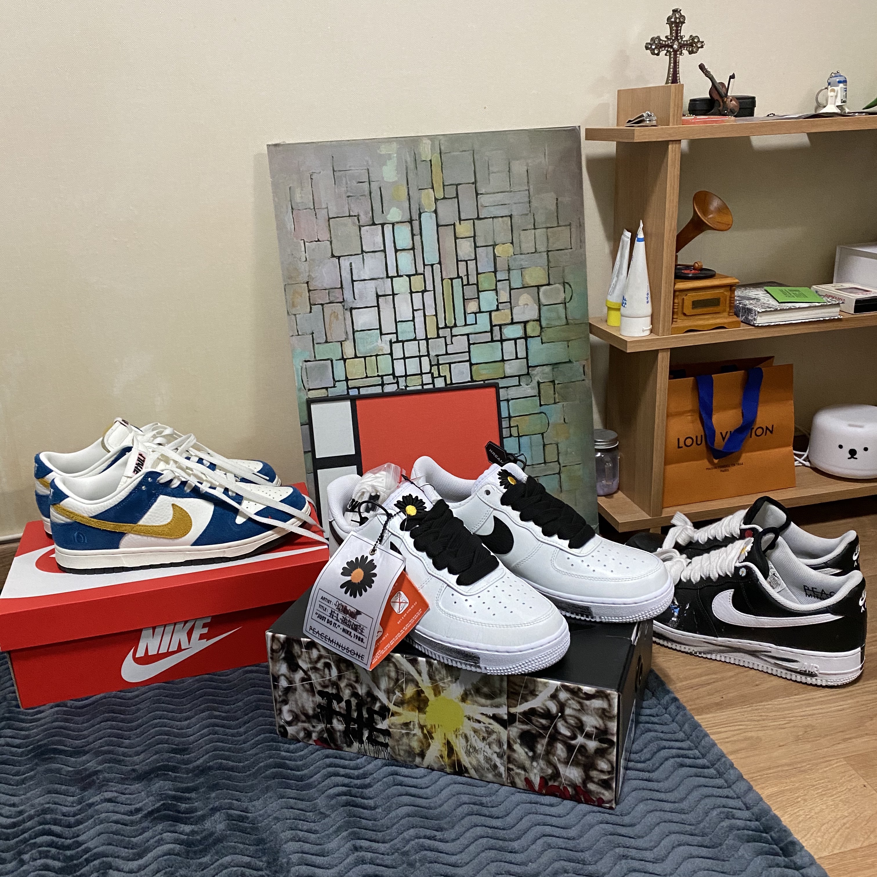 Nike x Peaceminusone Air Force 1 Low Para-Noise 2.0, Nike x Kasina Dunk Low 80's Bus 착용 스타일