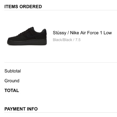 Nike x Stussy Air Force 1 Low Triple Black 착용 스타일