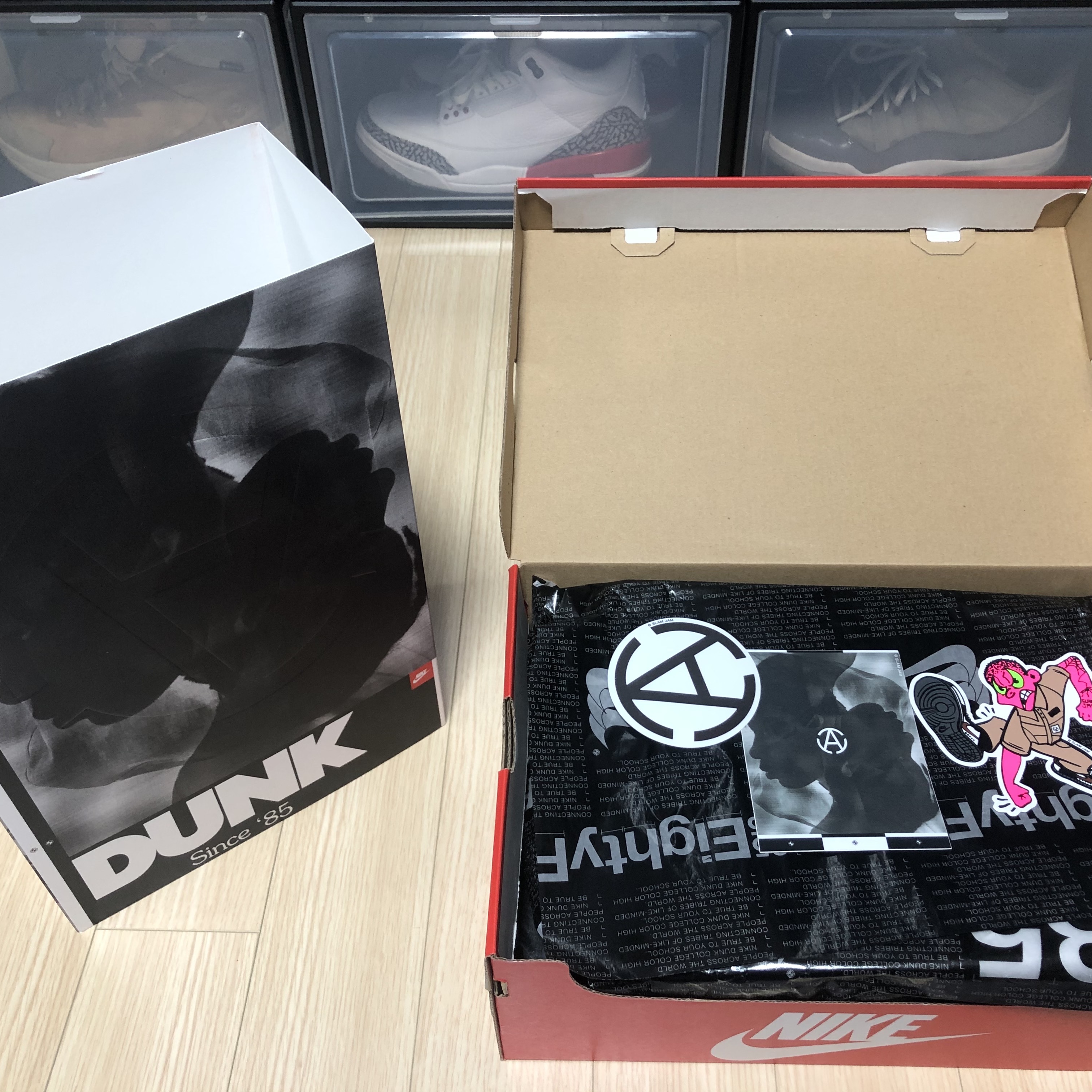 Nike x Slam Jam Dunk High SP Clear Black 착용 스타일 - 2