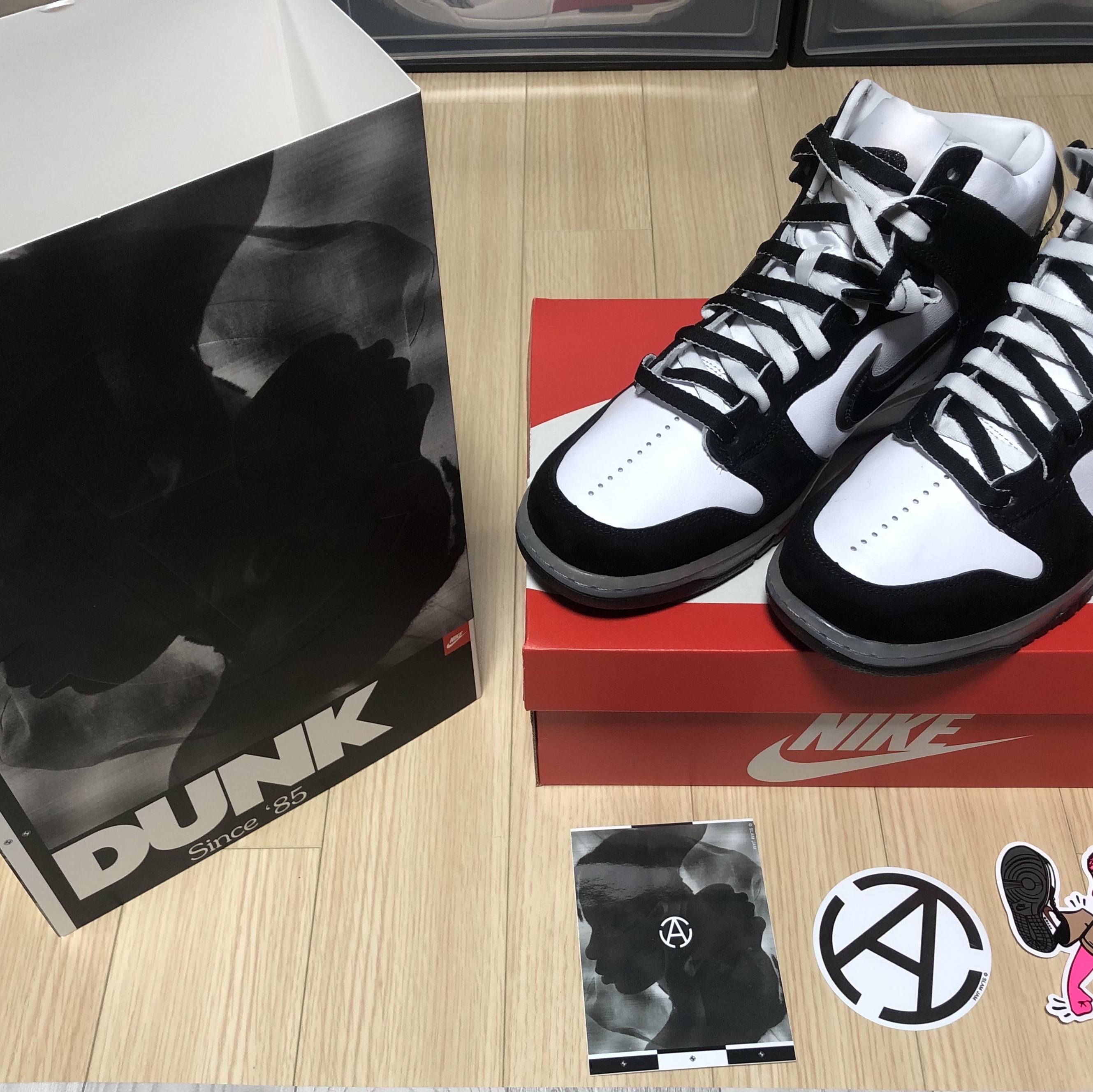 Nike x Slam Jam Dunk High SP Clear Black 착용 스타일 - 3