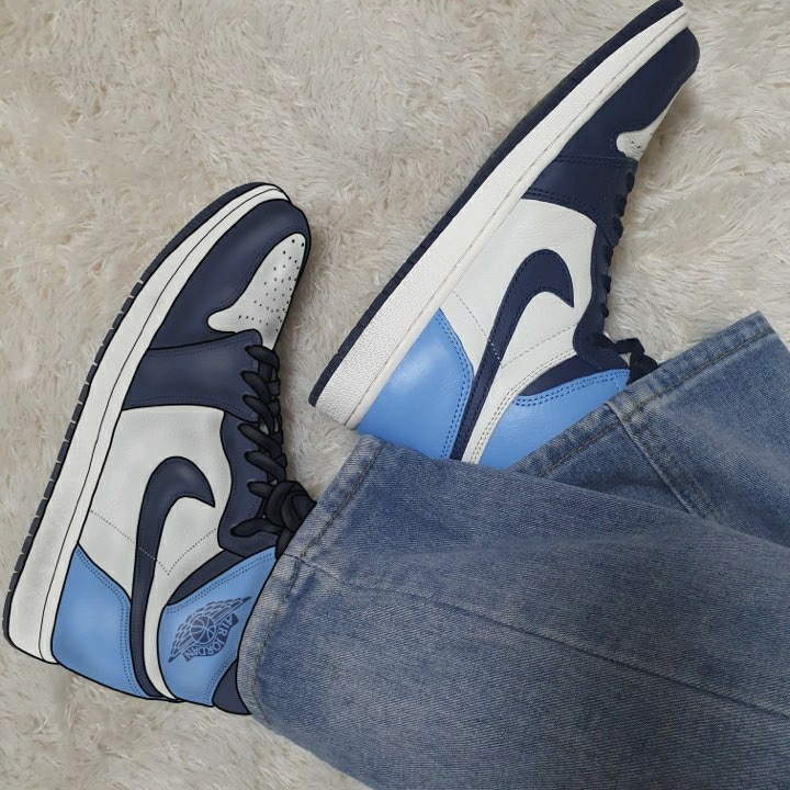 Jordan 1 Retro High Obsidian UNC 착용 스타일