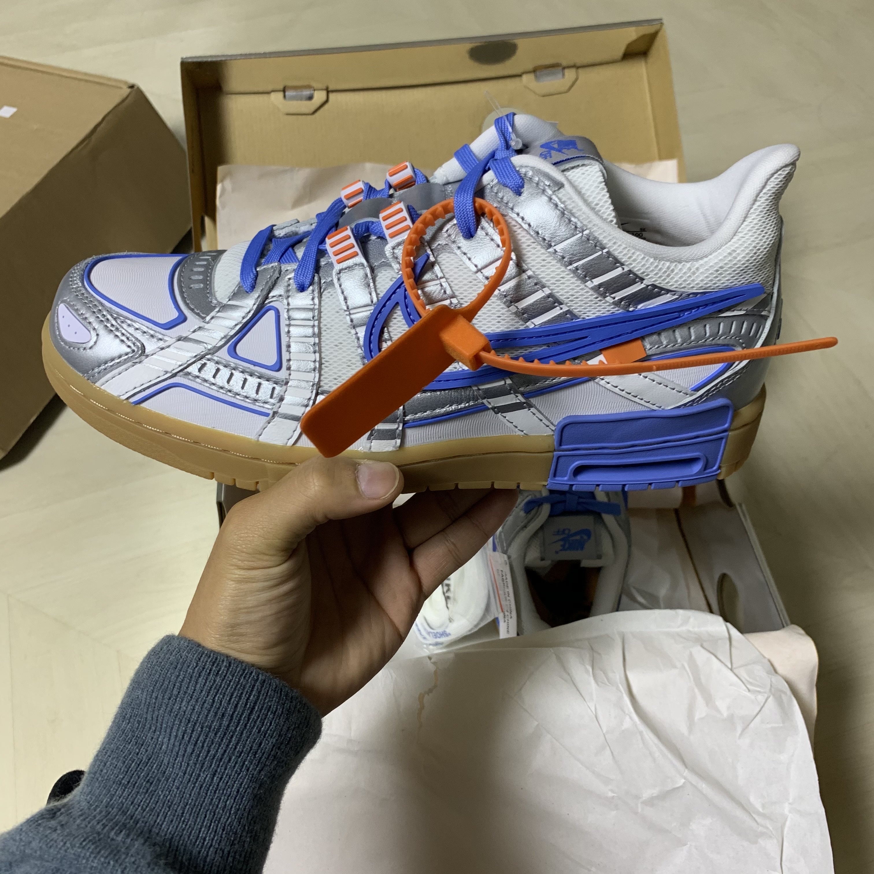 Nike x Off-White Air Rubber Dunk University Blue 착용 스타일 - 1
