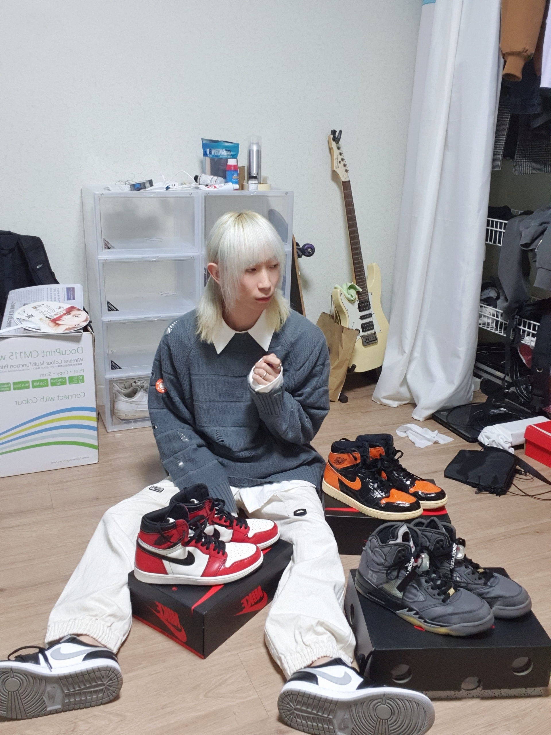 Jordan 1 Low Black Light Smoke Grey, Jordan 1 Retro High OG Defiant SB LA to Chicago 착용 스타일 - 3