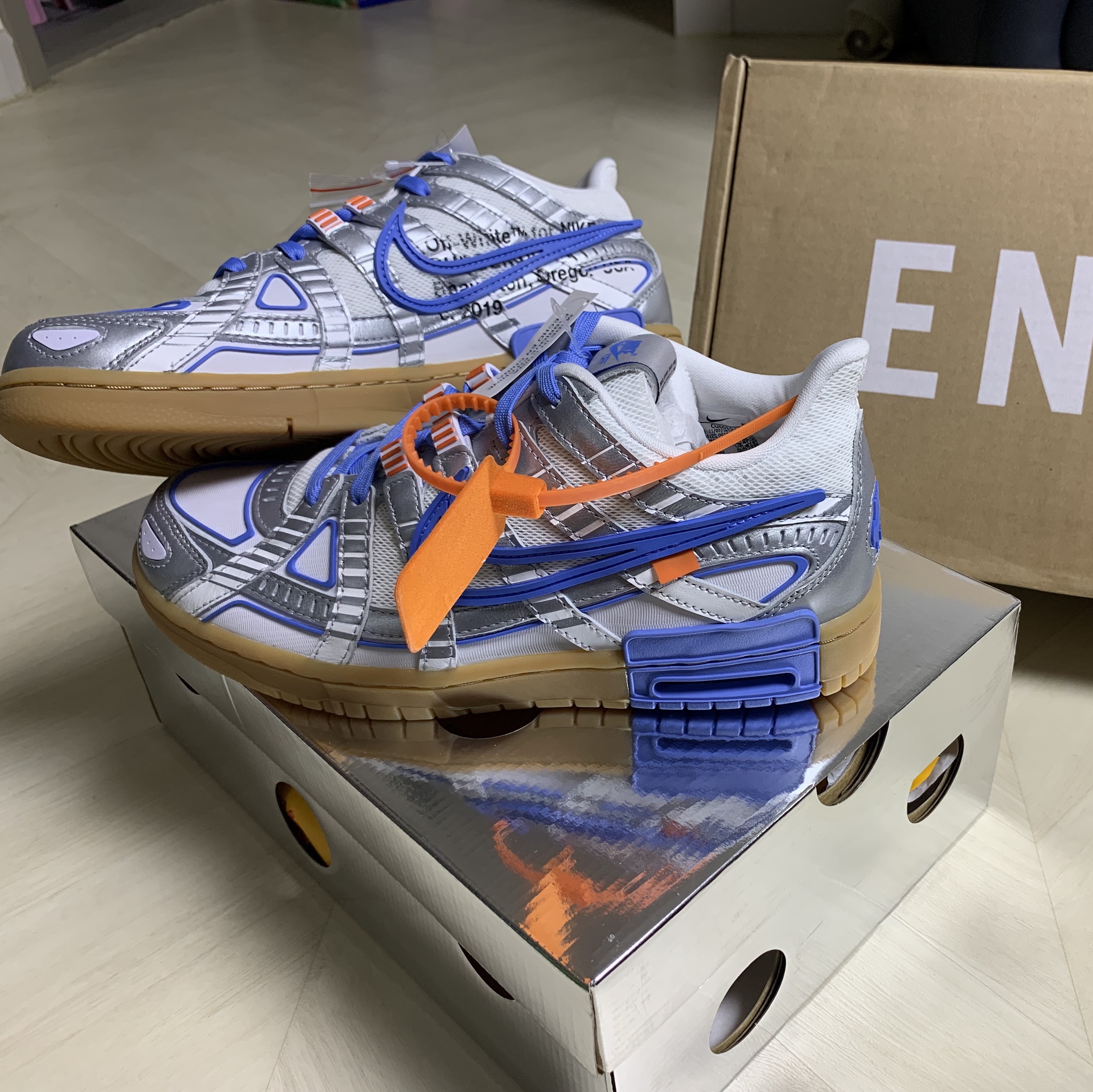 Nike x Off-White Air Rubber Dunk University Blue 착용 스타일 - 3