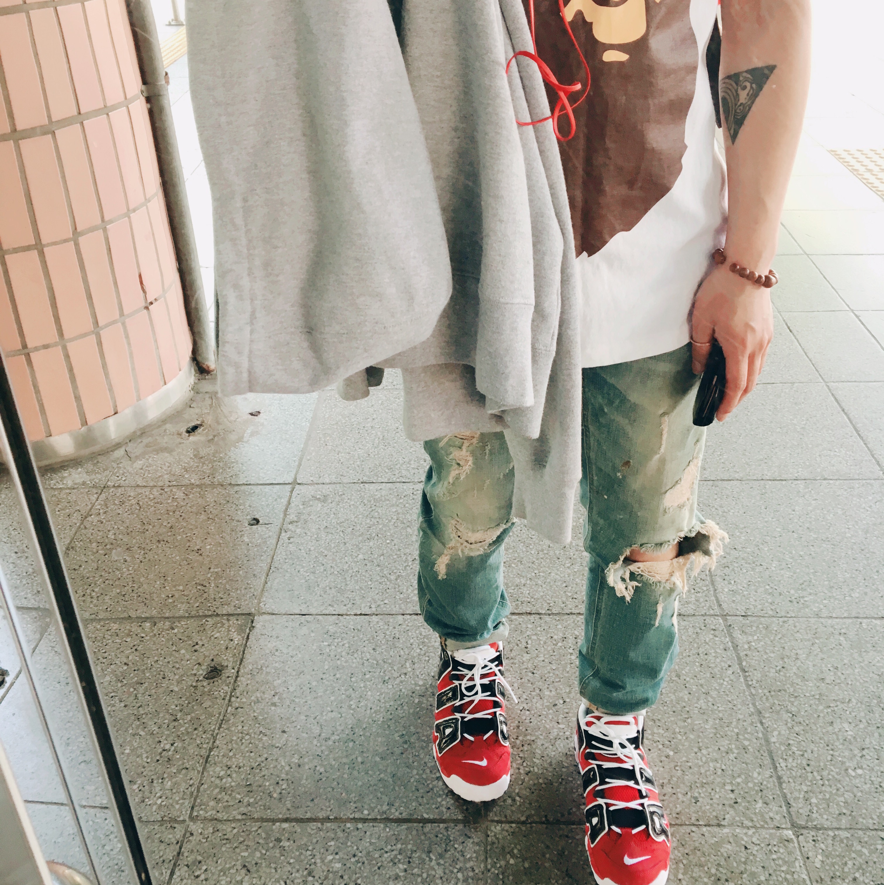 Nike Air More Uptempo 96 Bulls 2017 착용 스타일