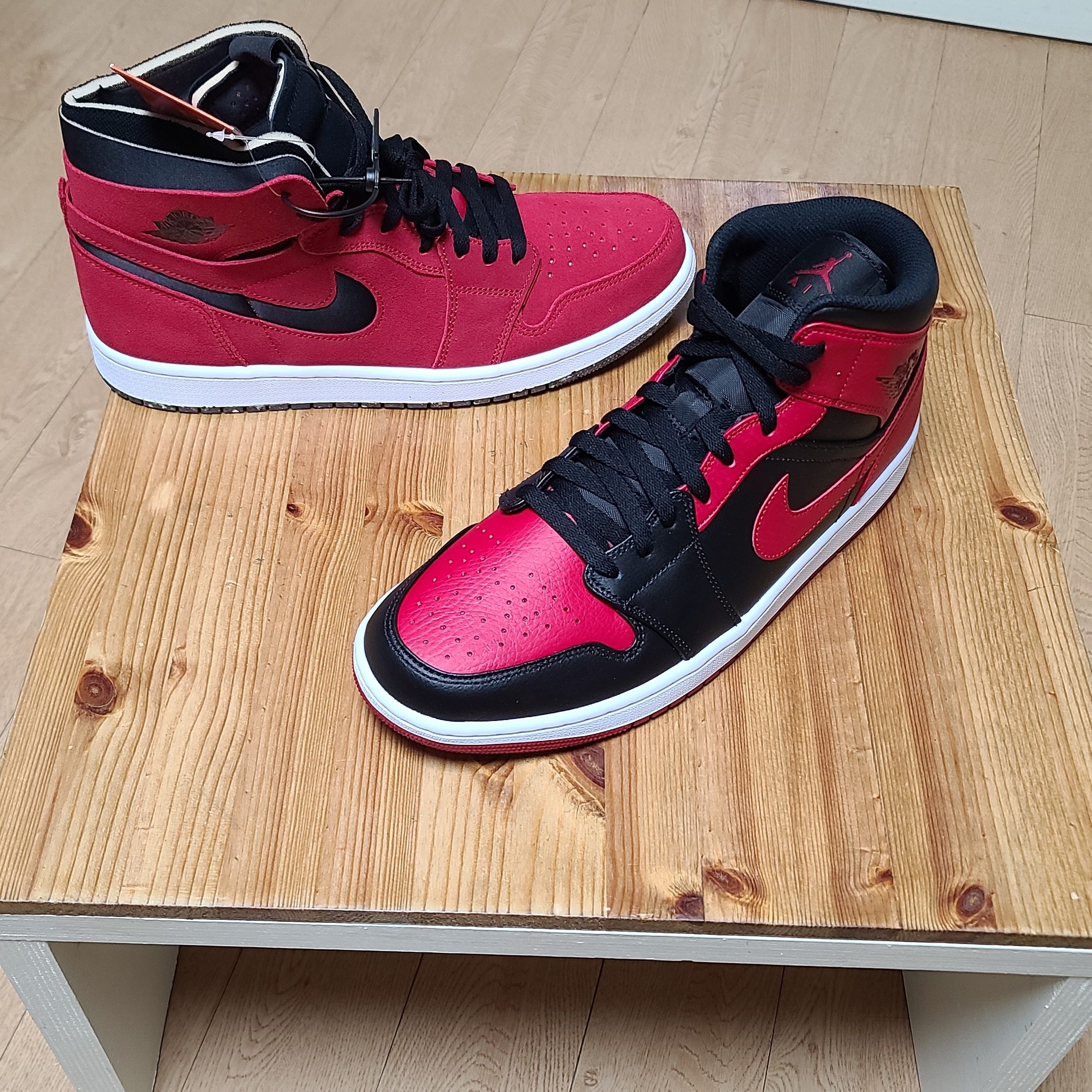 Nike SB Bruin React Black White, Jordan 1 Mid Bred Banned 2020 착용 스타일 - 2