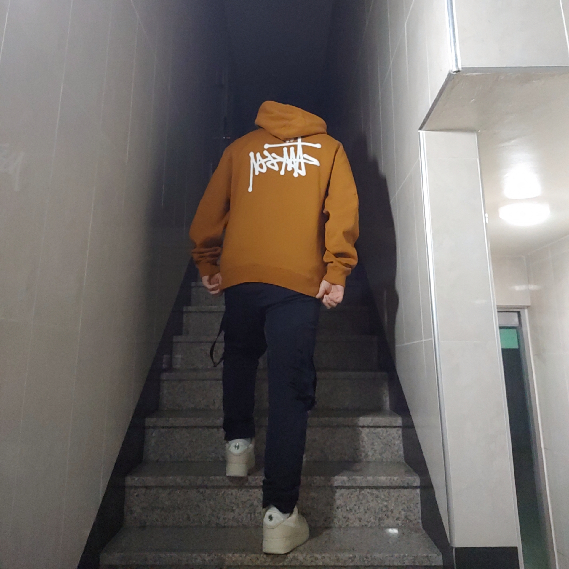 Nike x Stussy Air Force 1 Low Fossil 착용 스타일
