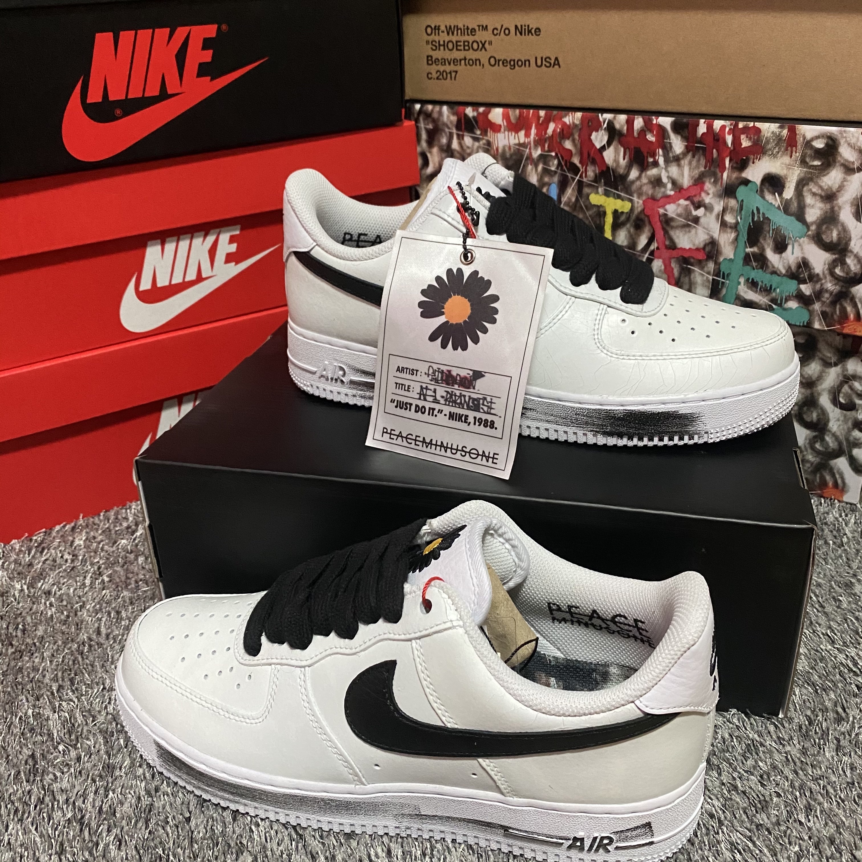 Nike x Peaceminusone Air Force 1 Low Para-Noise 2.0, Jordan 1 Retro High OG Court Purple 2020 착용 스타일
