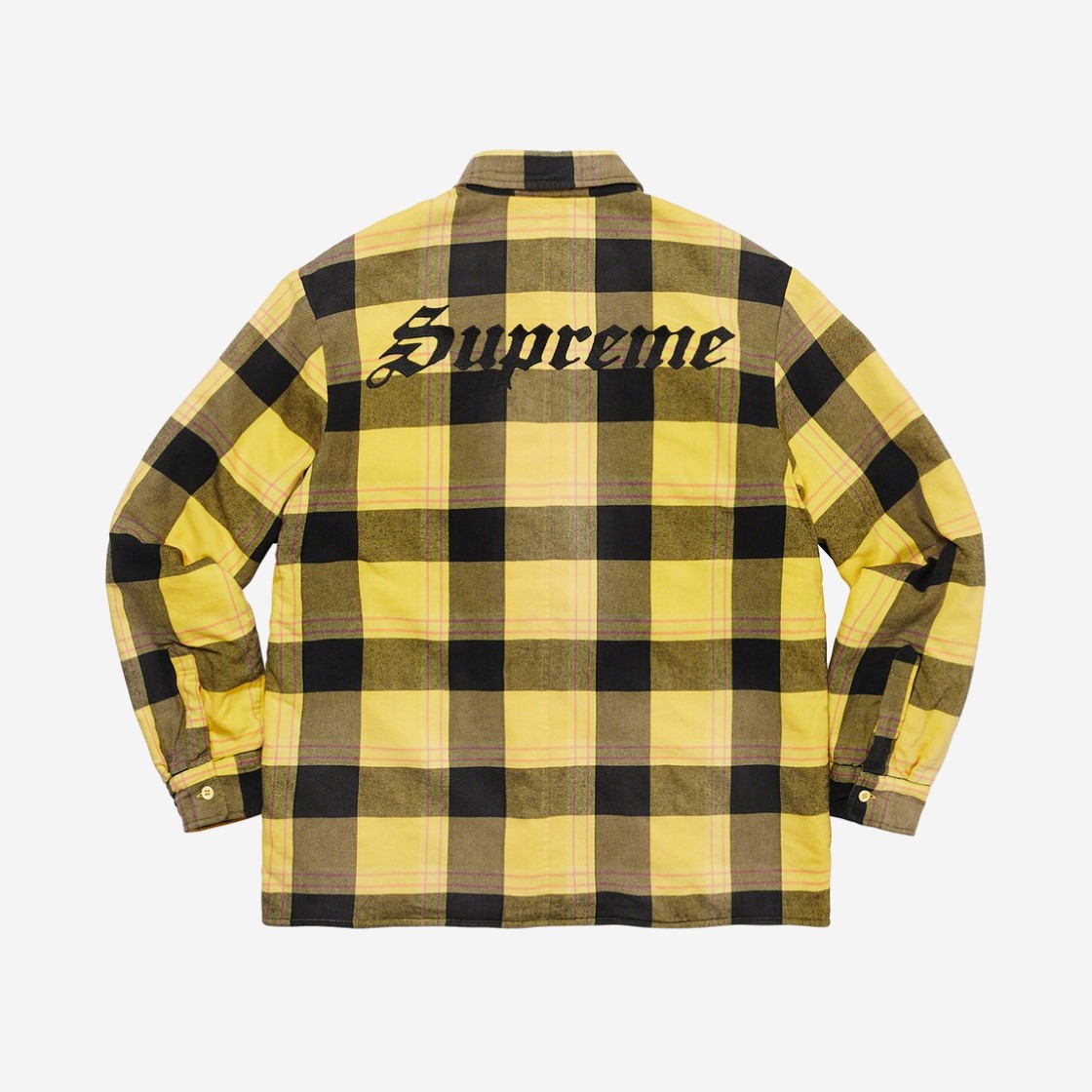 Supreme Quilted Flannel Shirt Yellow - 20FW 상세 이미지 3