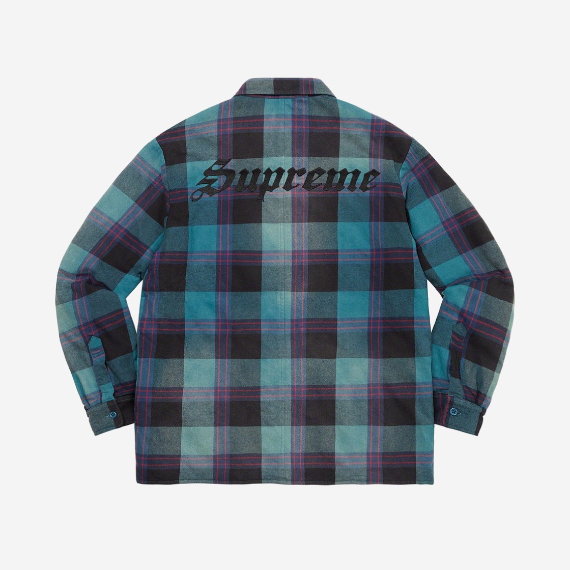 Supreme Quilted Flannel Shirt Teal - 20FW 상세 이미지 3