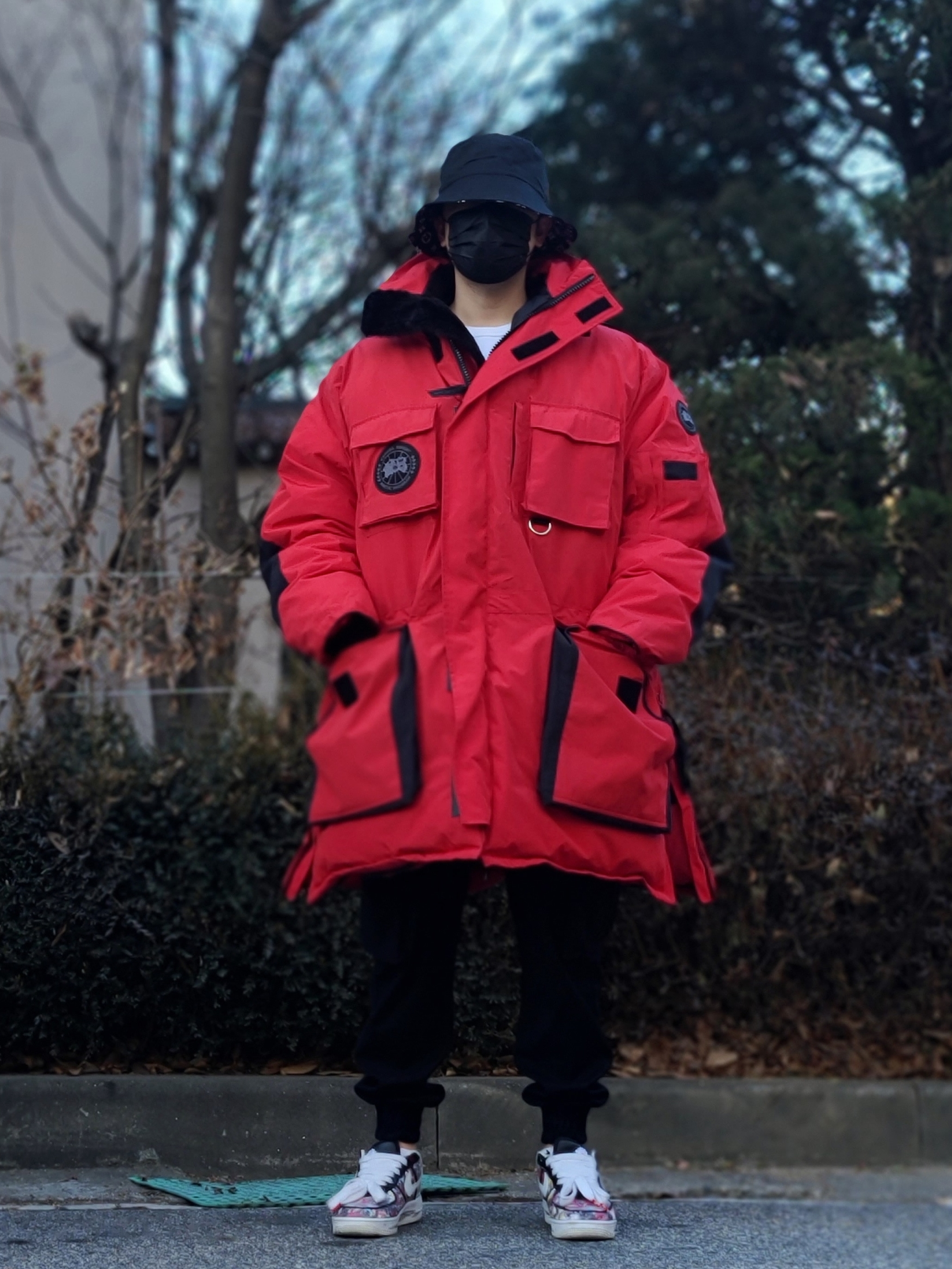 Nike x Peaceminusone Air Force 1 Low Para-Noise 착용 스타일