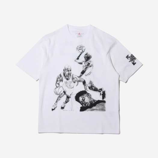 조던 x 오프화이트 숏슬리브 티셔츠 화이트 - 아시아