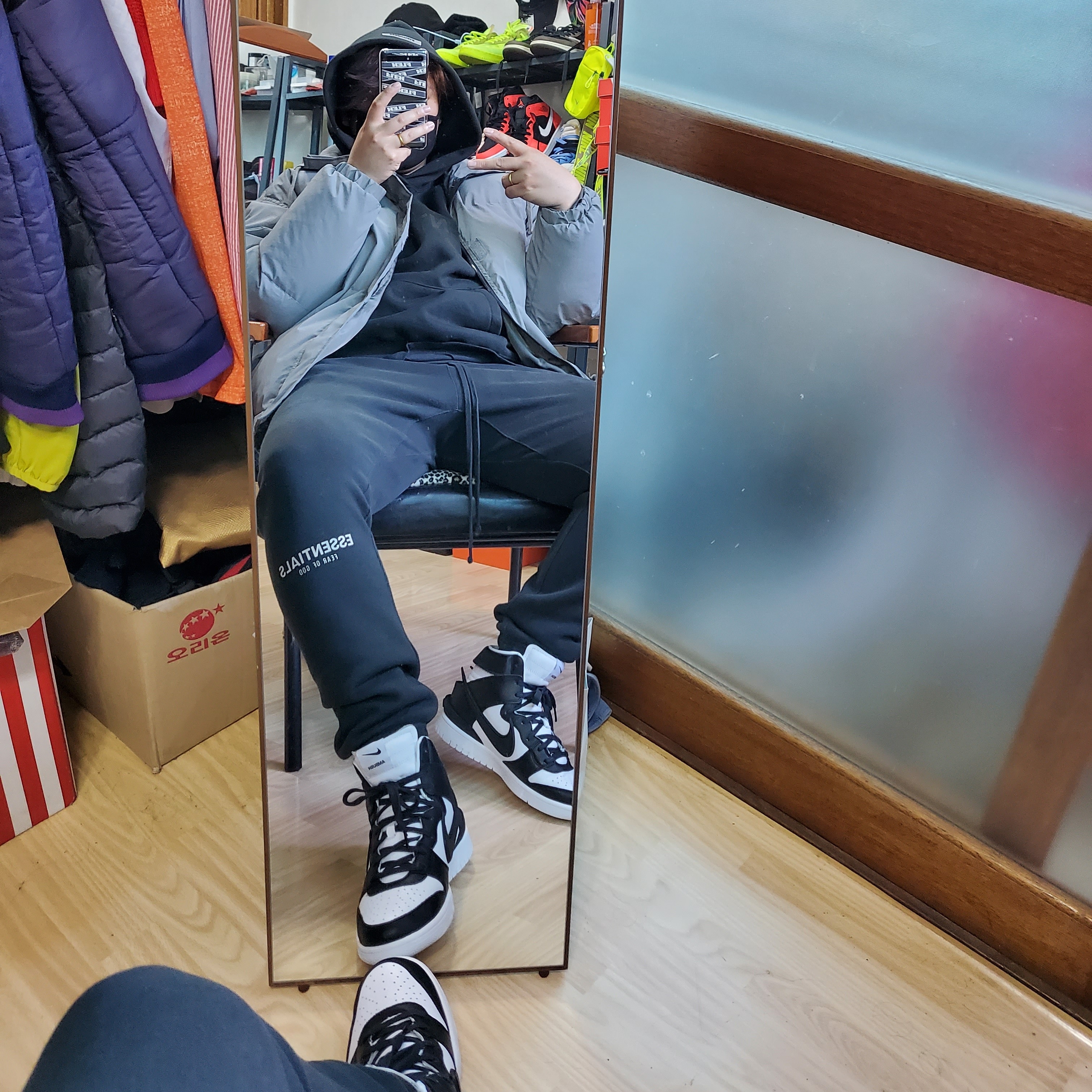 Nike x Ambush Dunk High Black 착용 스타일 - 5
