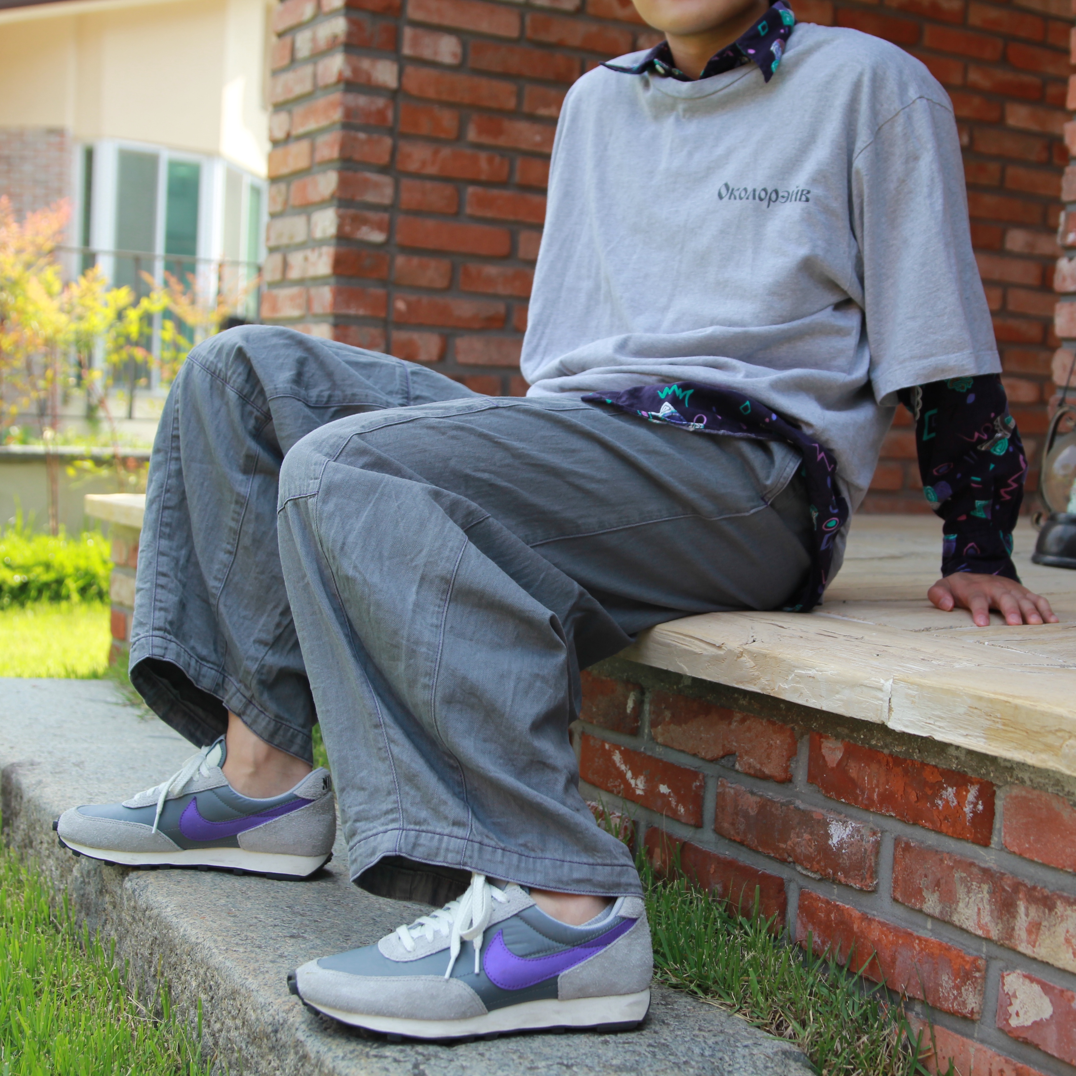 Nike Daybreak SP Cool Grey Hyper Grape 착용 스타일