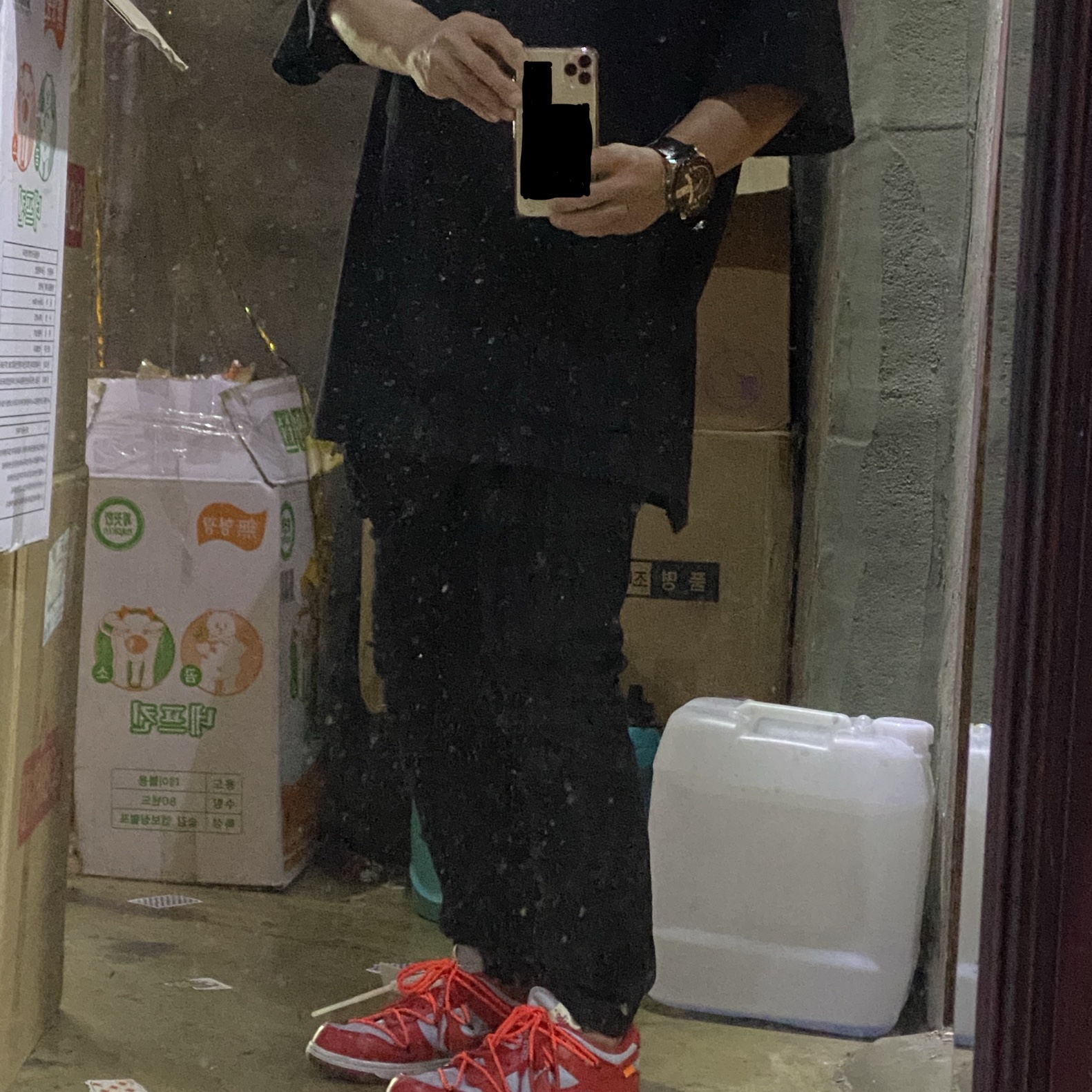 Nike x Off-White Dunk Low University Red 착용 스타일