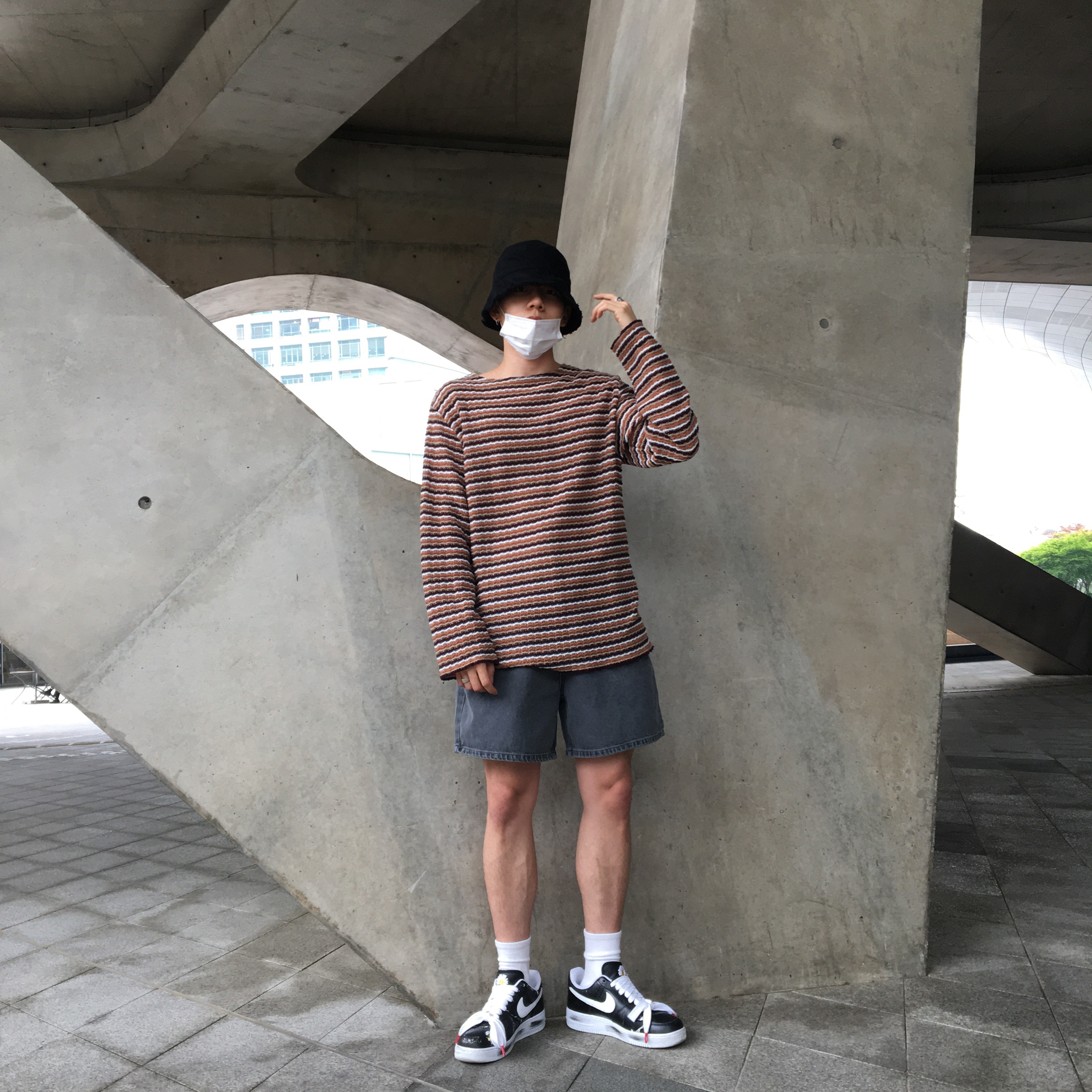 Nike x Peaceminusone Air Force 1 Low Para-Noise 착용 스타일