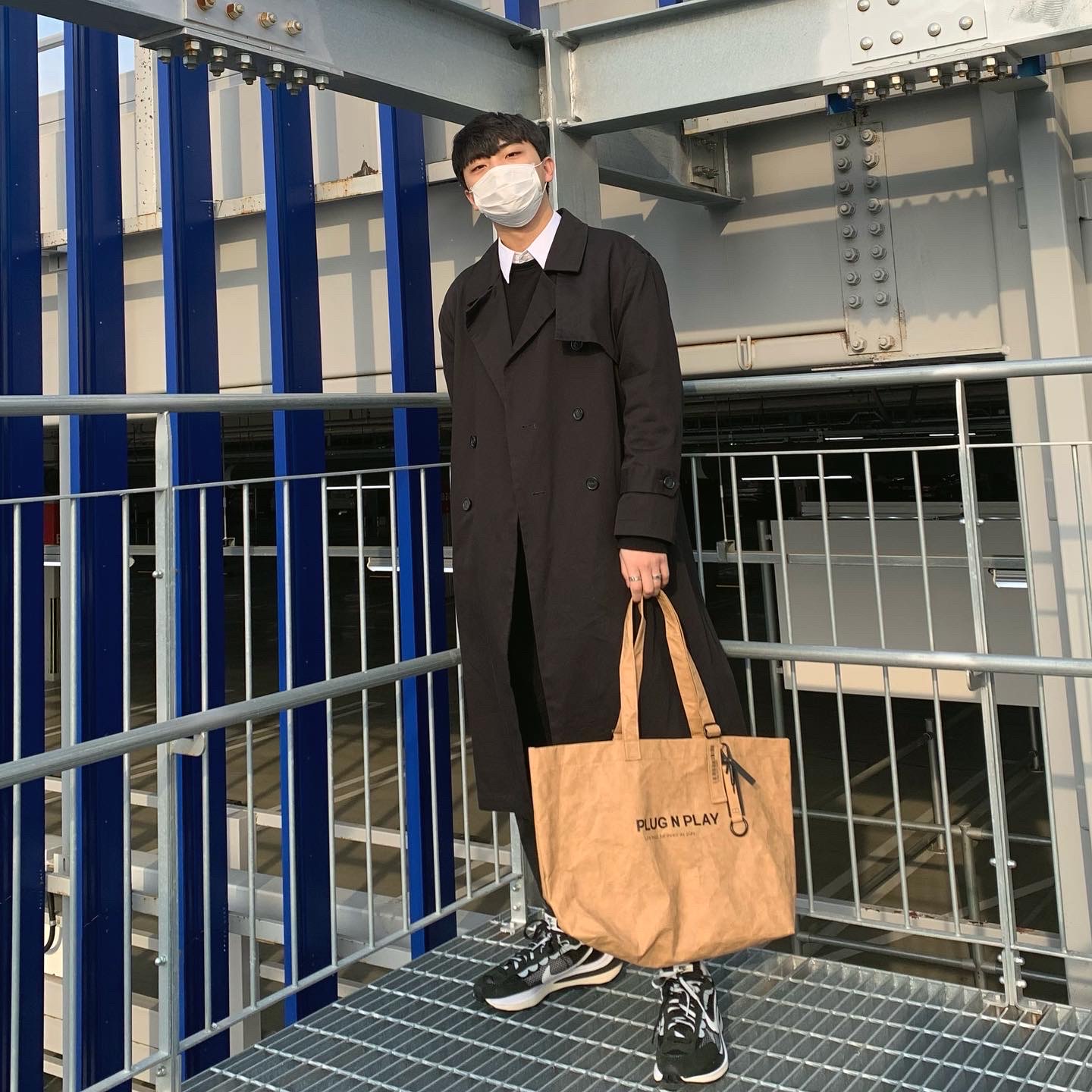 Nike x Sacai VaporWaffle Black White 착용 스타일