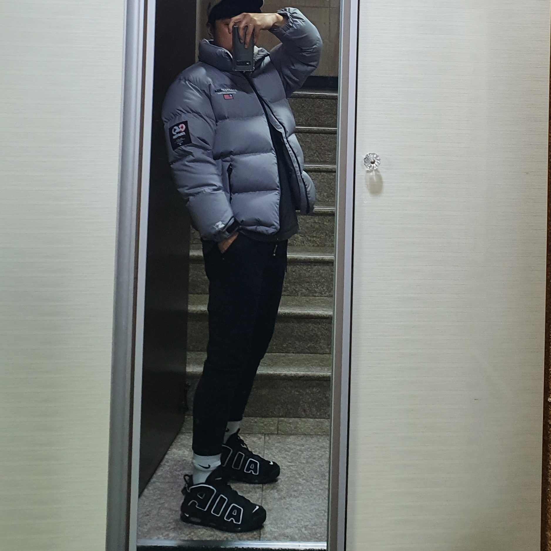 Nike Air More Uptempo Black White 2020 착용 스타일