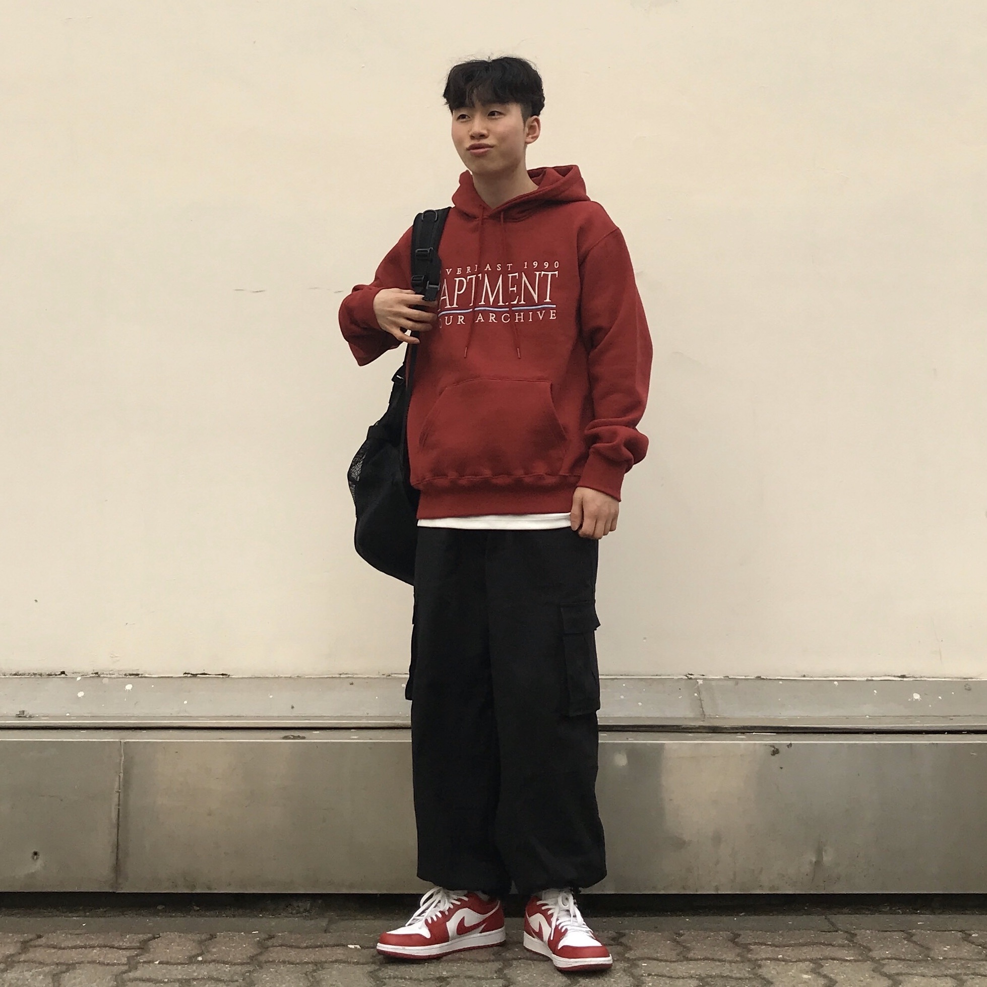 Jordan 1 Low Gym Red White 착용 스타일