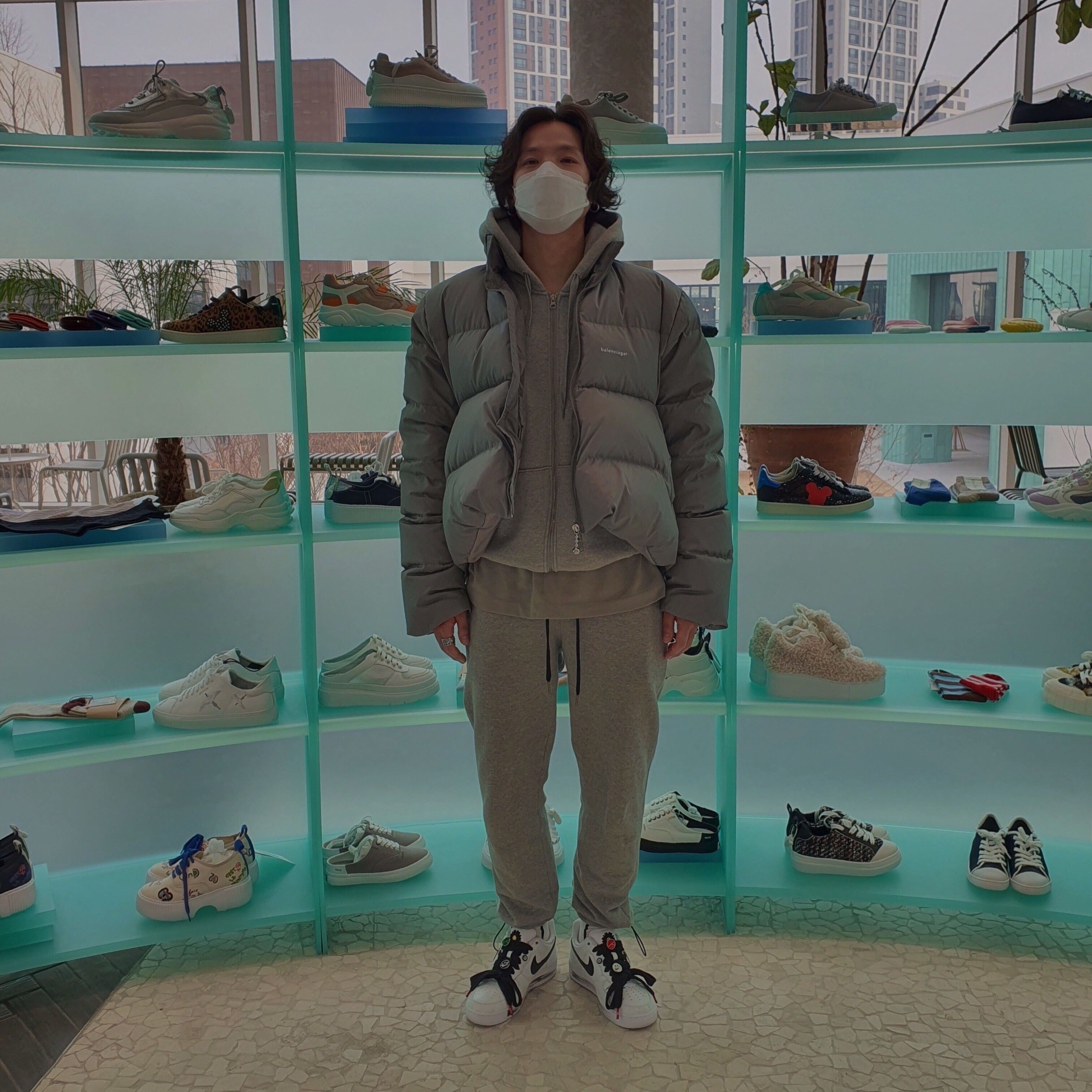 Nike x Peaceminusone Air Force 1 Low Para-Noise 2.0 착용 스타일