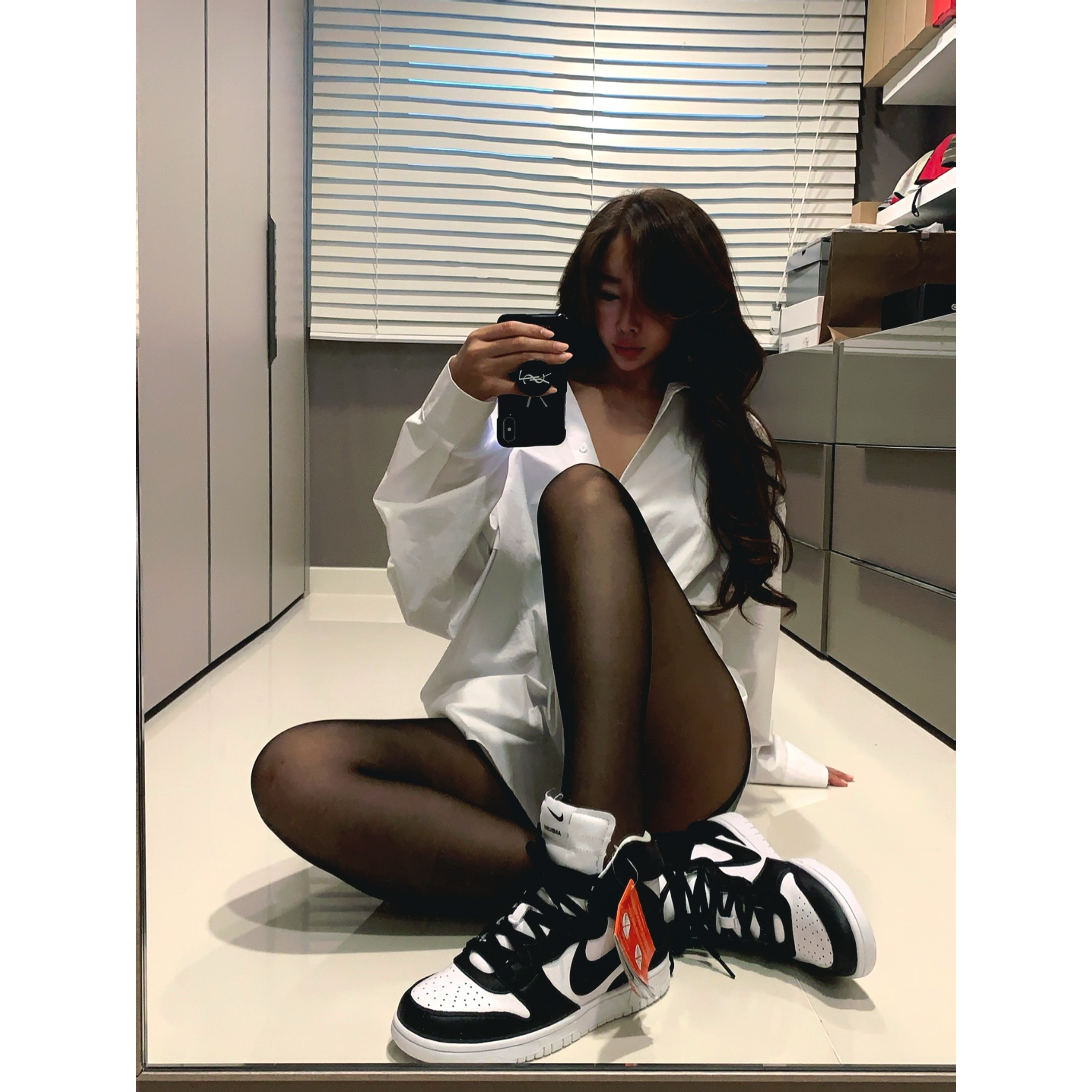 Nike x Ambush Dunk High Black 착용 스타일