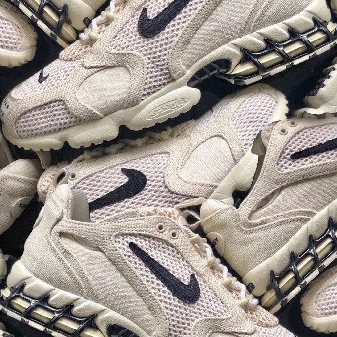 Nike x Stussy Air Zoom Spiridon Cage 2 Fossil 착용 스타일