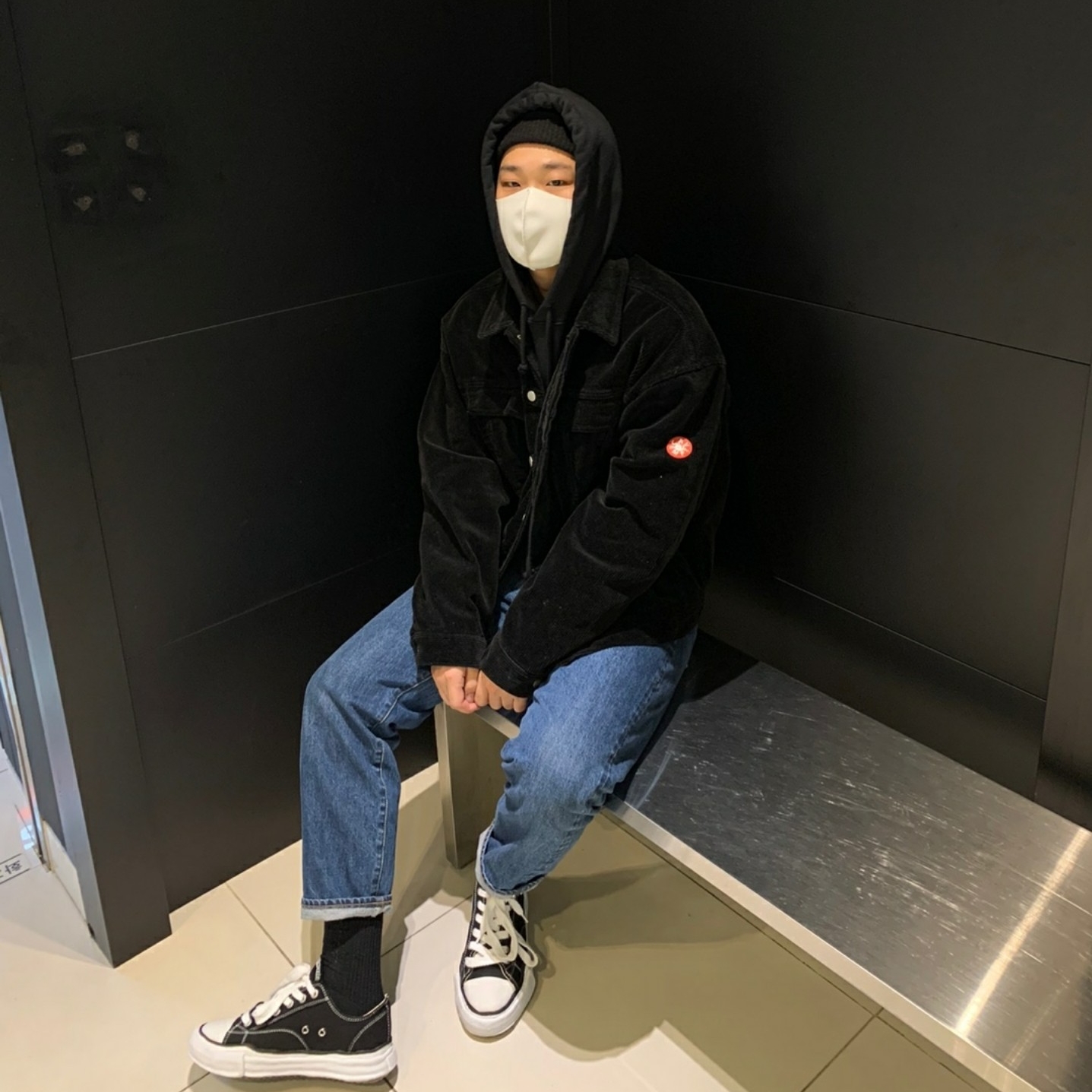 Maison Mihara Yasuhiro Peterson OG Sole Canvas Low Sneakers Black 착용 스타일 - 2