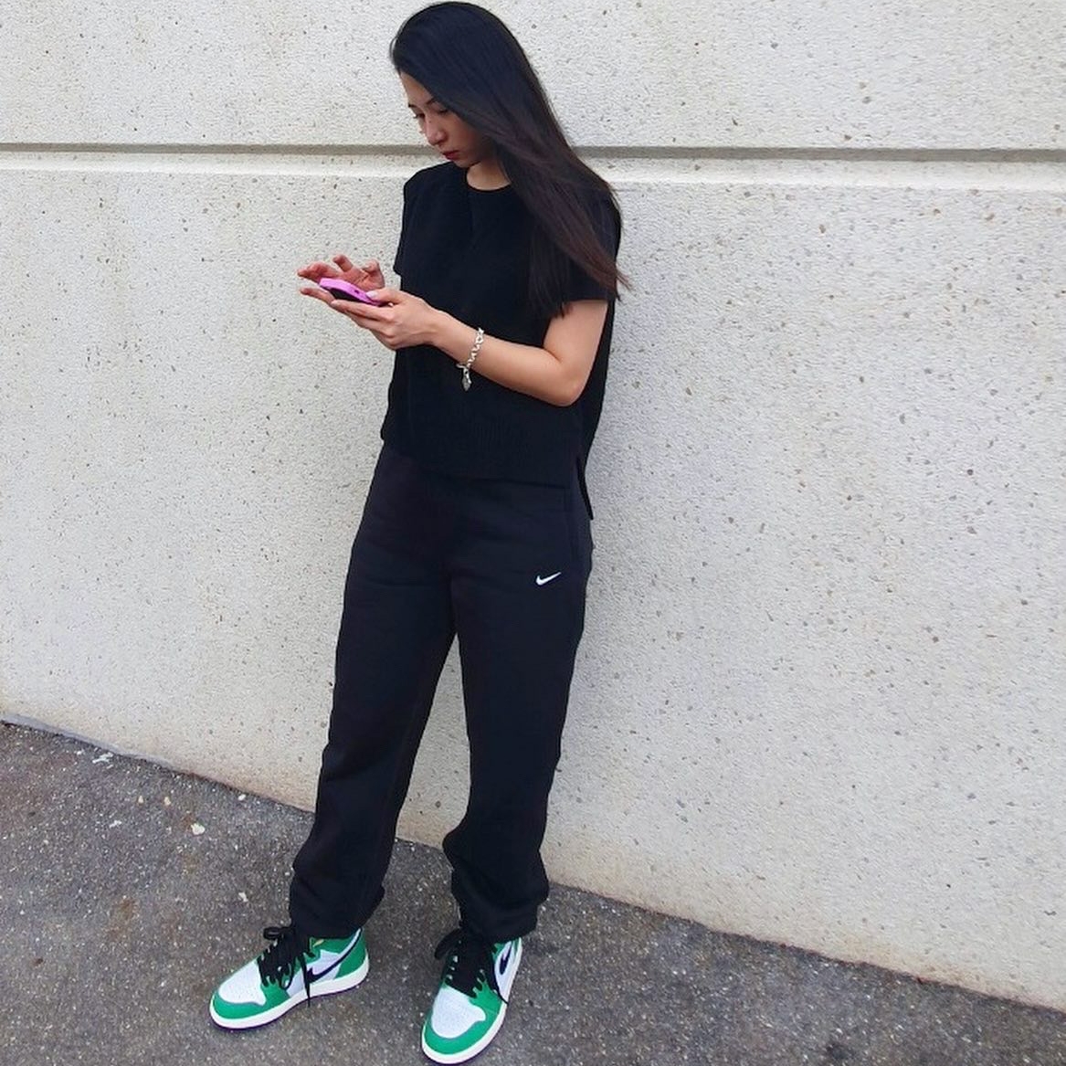 (W) Jordan 1 Retro High OG Lucky Green 착용 스타일