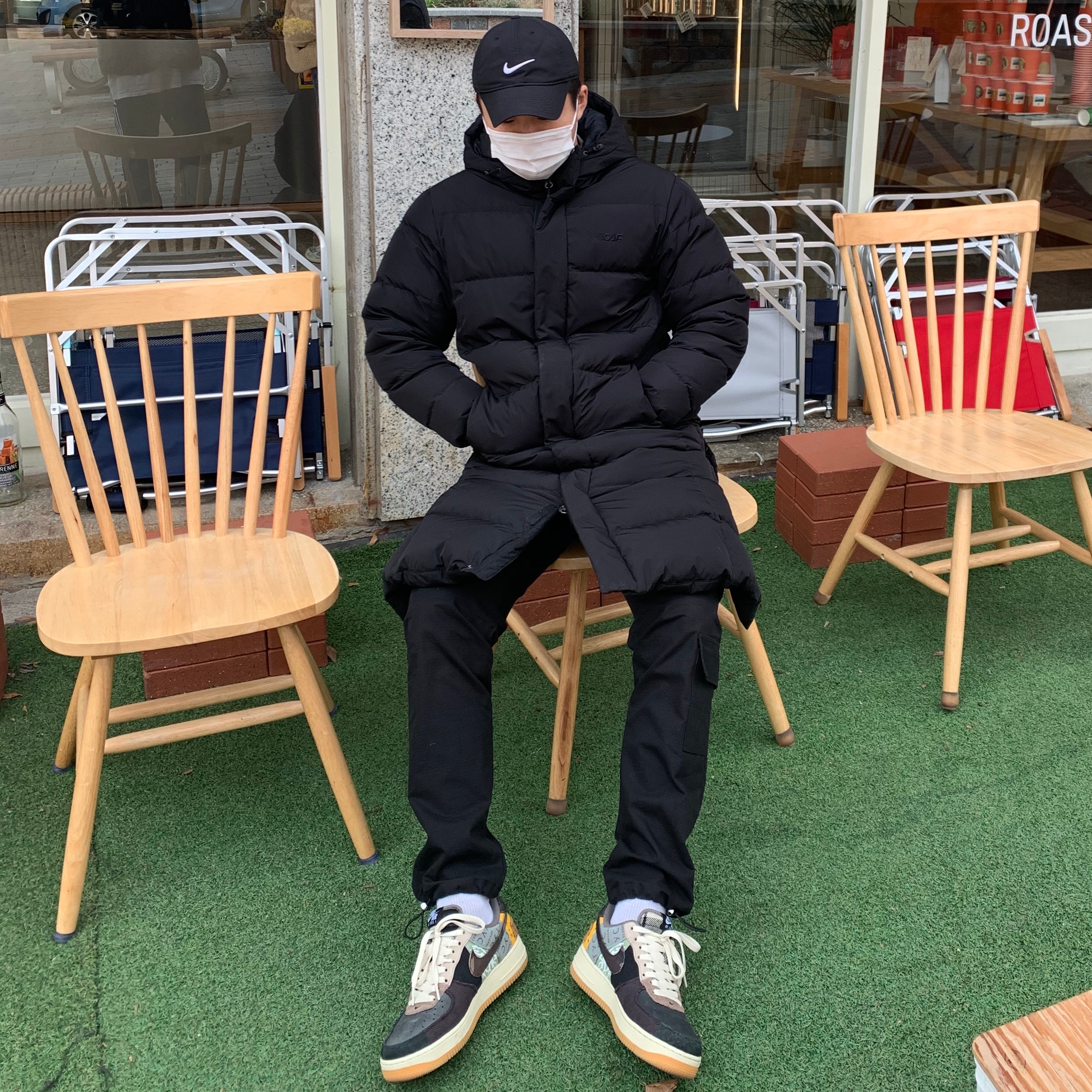Nike x Travis Scott Air Force 1 Low Cactus Jack 착용 스타일