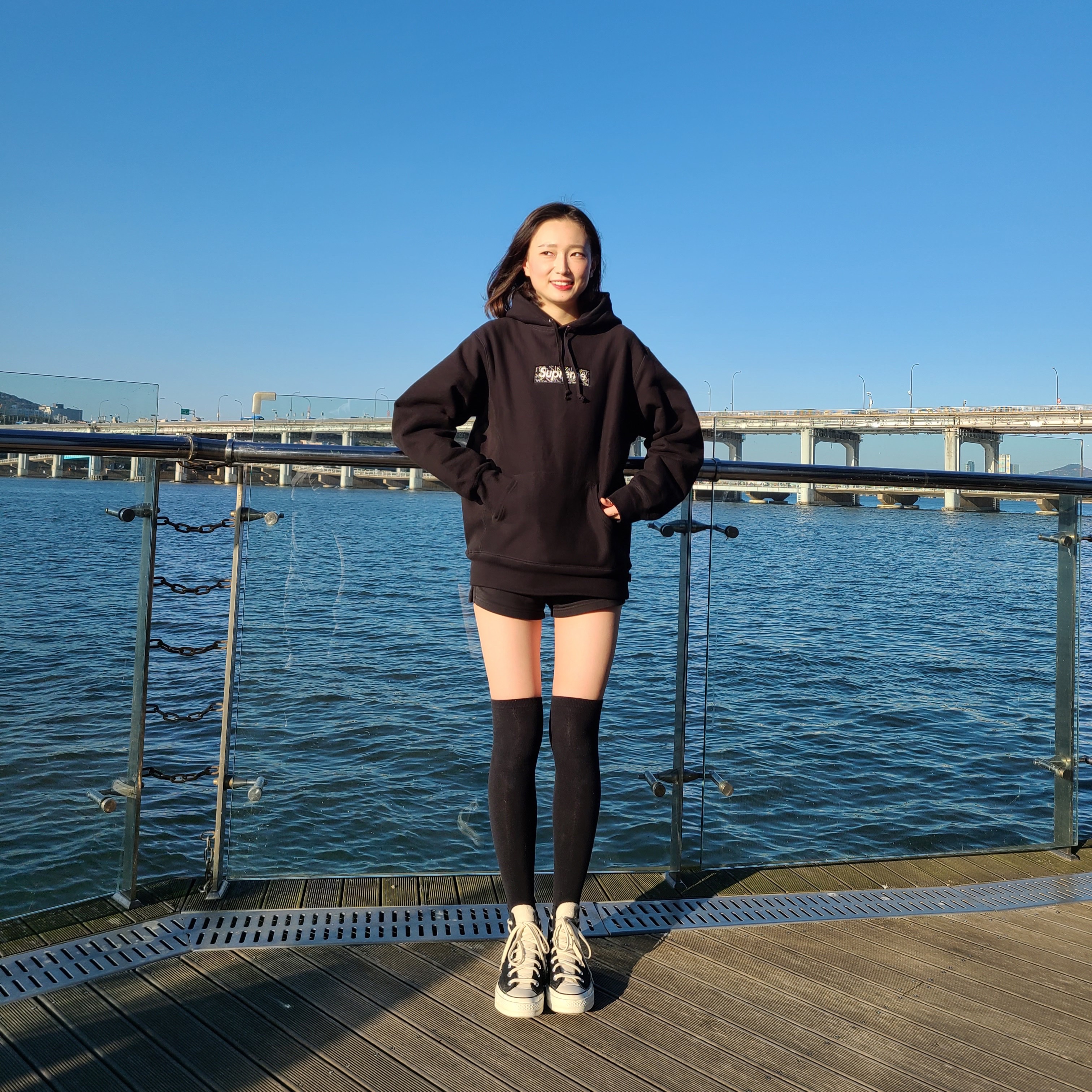 Converse x Fear of God Essentials Chuck 70 Hi Black 2020, Supreme Bandana Box Logo Hooded Sweatshirt Black - 19FW 착용 스타일