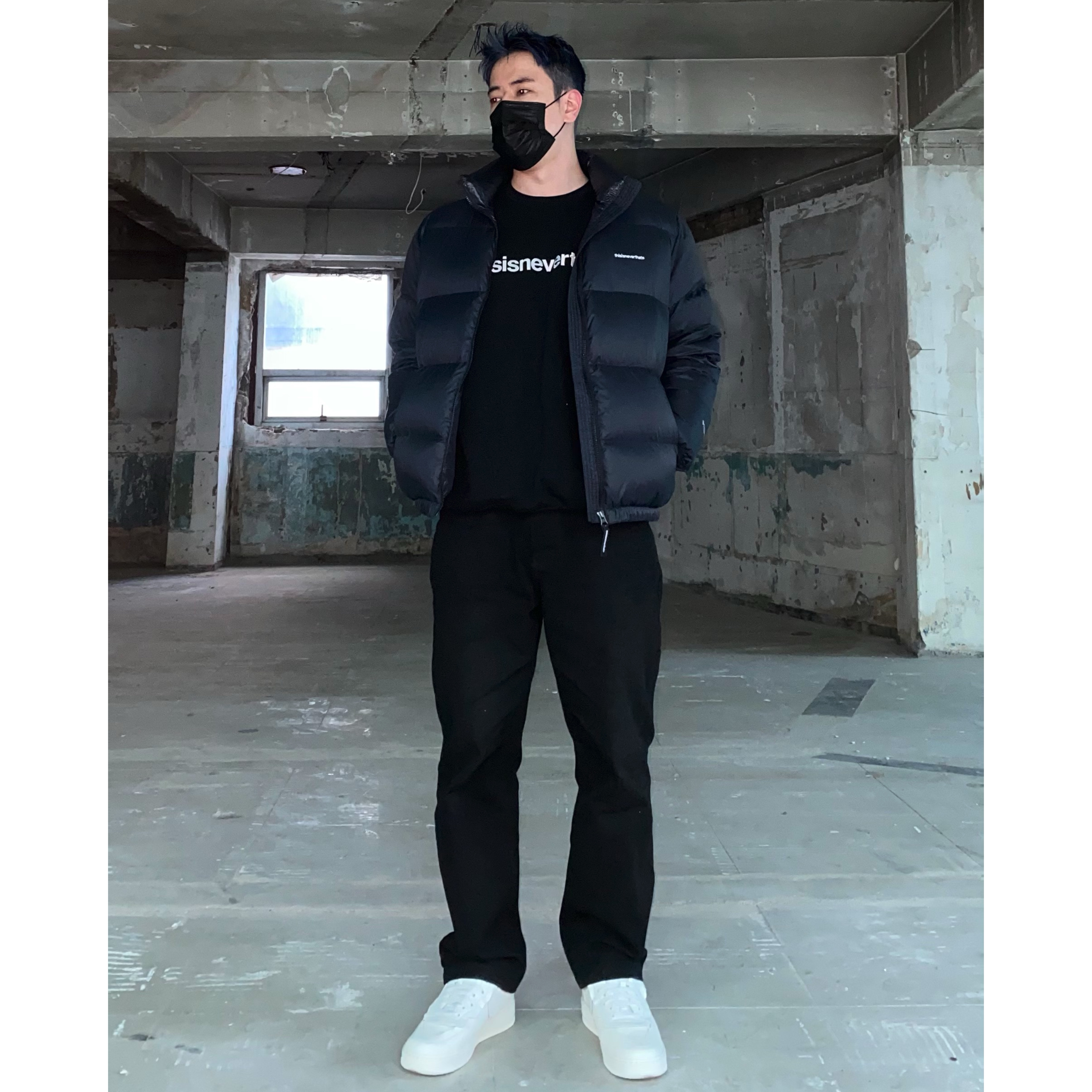 Nike x Comme des Garcons Homme Plus Air Force Mid White 착용 스타일 - 1