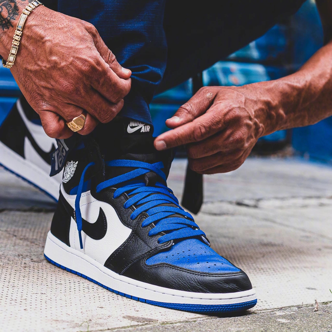Jordan 1 Retro High OG Royal Toe 착용 스타일