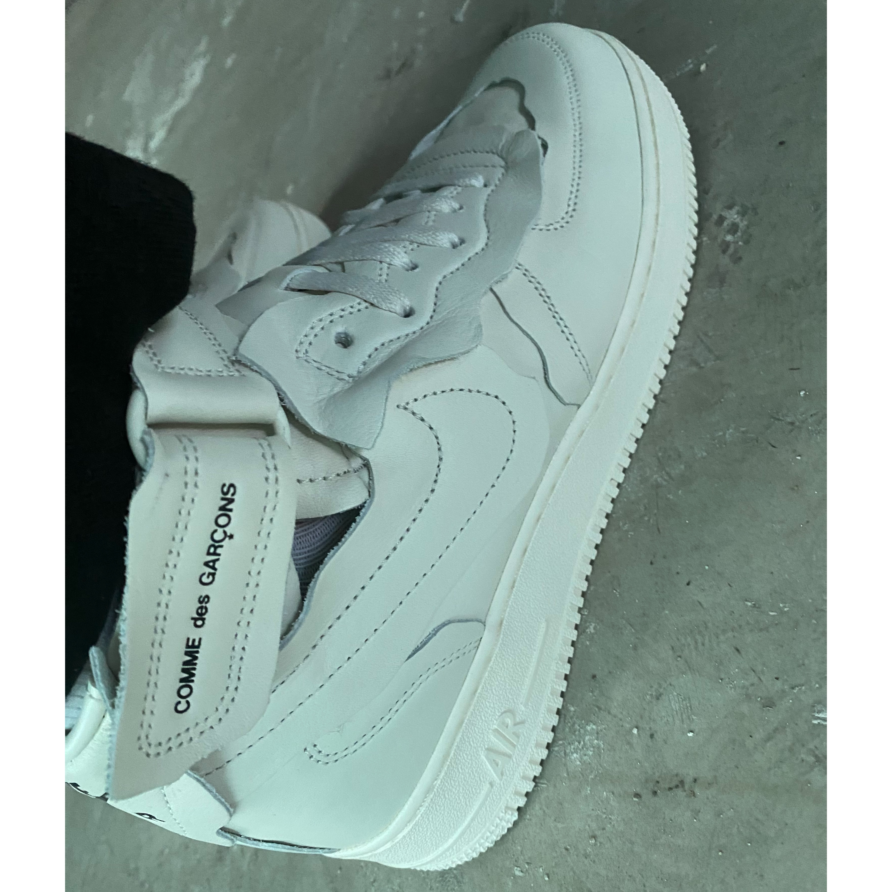 Nike x Comme des Garcons Homme Plus Air Force Mid White 착용 스타일 - 2