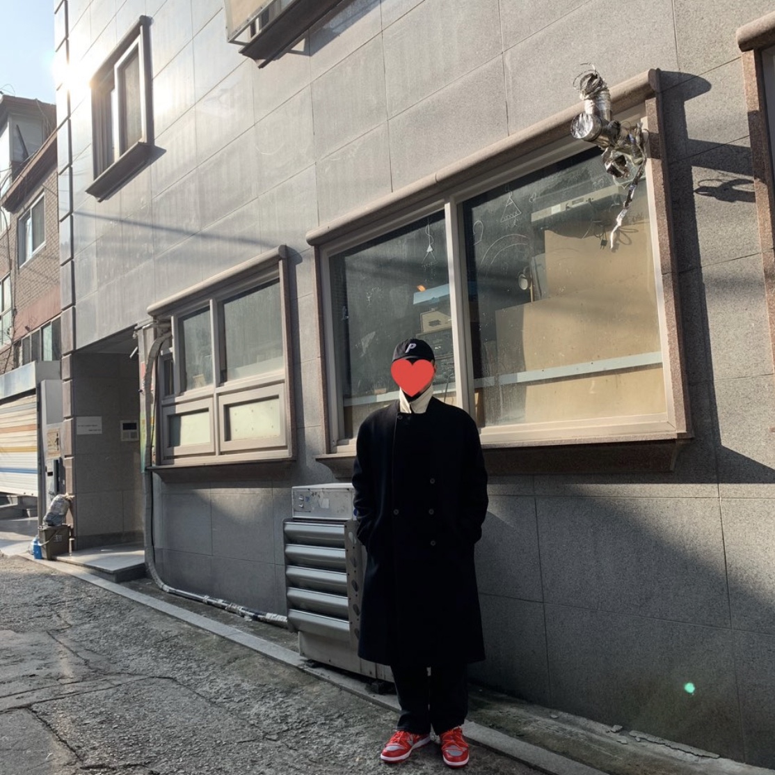Nike x Off-White Dunk Low University Red, Palace P 6-Panel Black 착용 스타일