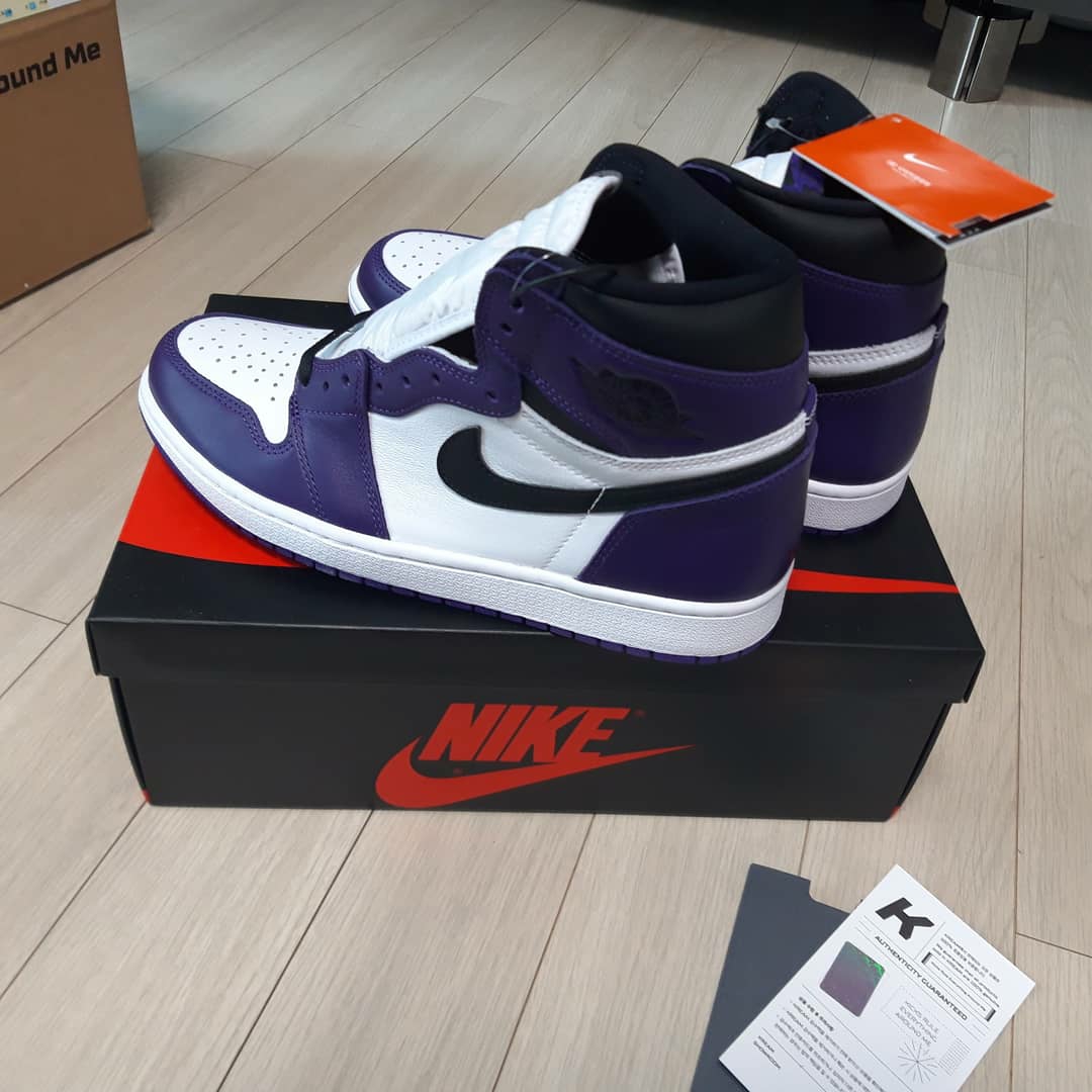 Jordan 1 Retro High OG Court Purple 2020 착용 스타일 - 3