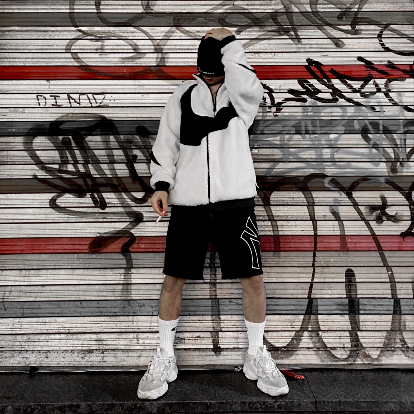 Nike Big Swoosh Full Zip Jacket White Navy, Adidas Yeezy 500 Bone White 착용 스타일