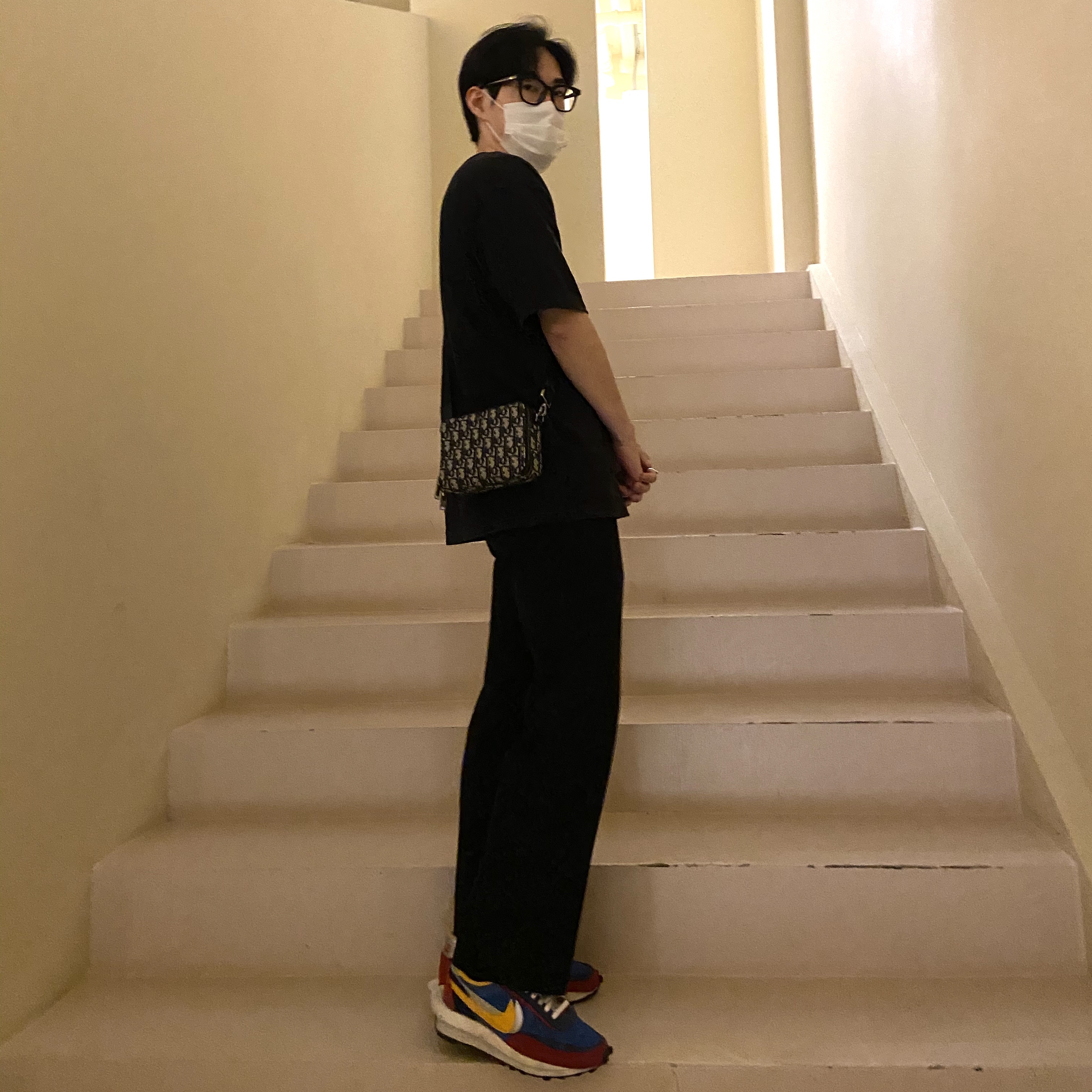 Nike x Sacai LDWaffle Blue Multi 착용 스타일