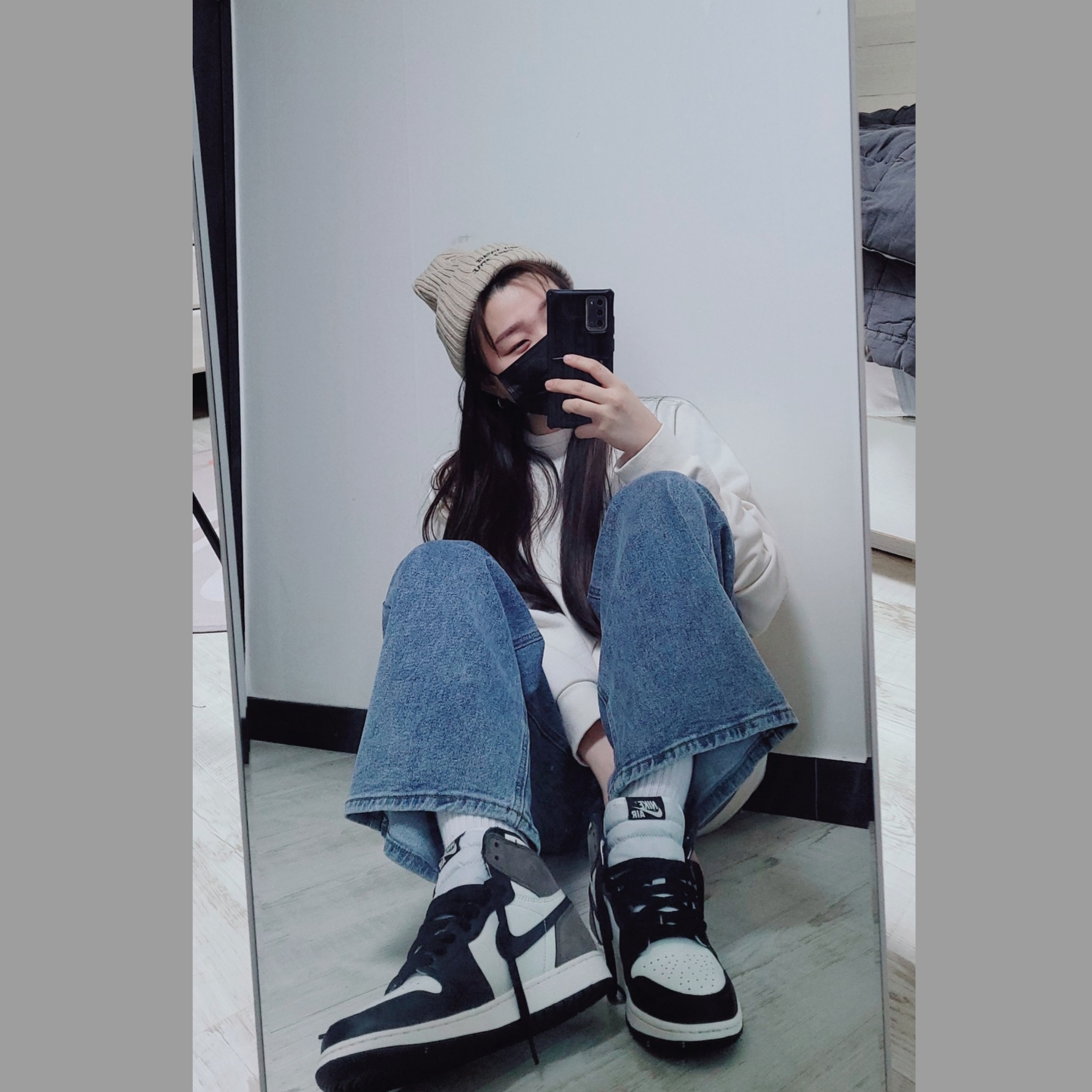 (GS) Jordan 1 Retro High OG Black Mocha 착용 스타일