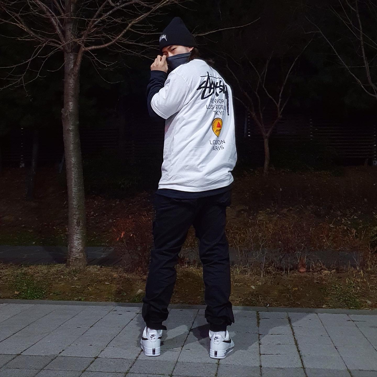 Nike x Stussy Cuff Beanie Black, Stussy x Martine Rose 40 WT T-Shirt 착용 스타일 - 4