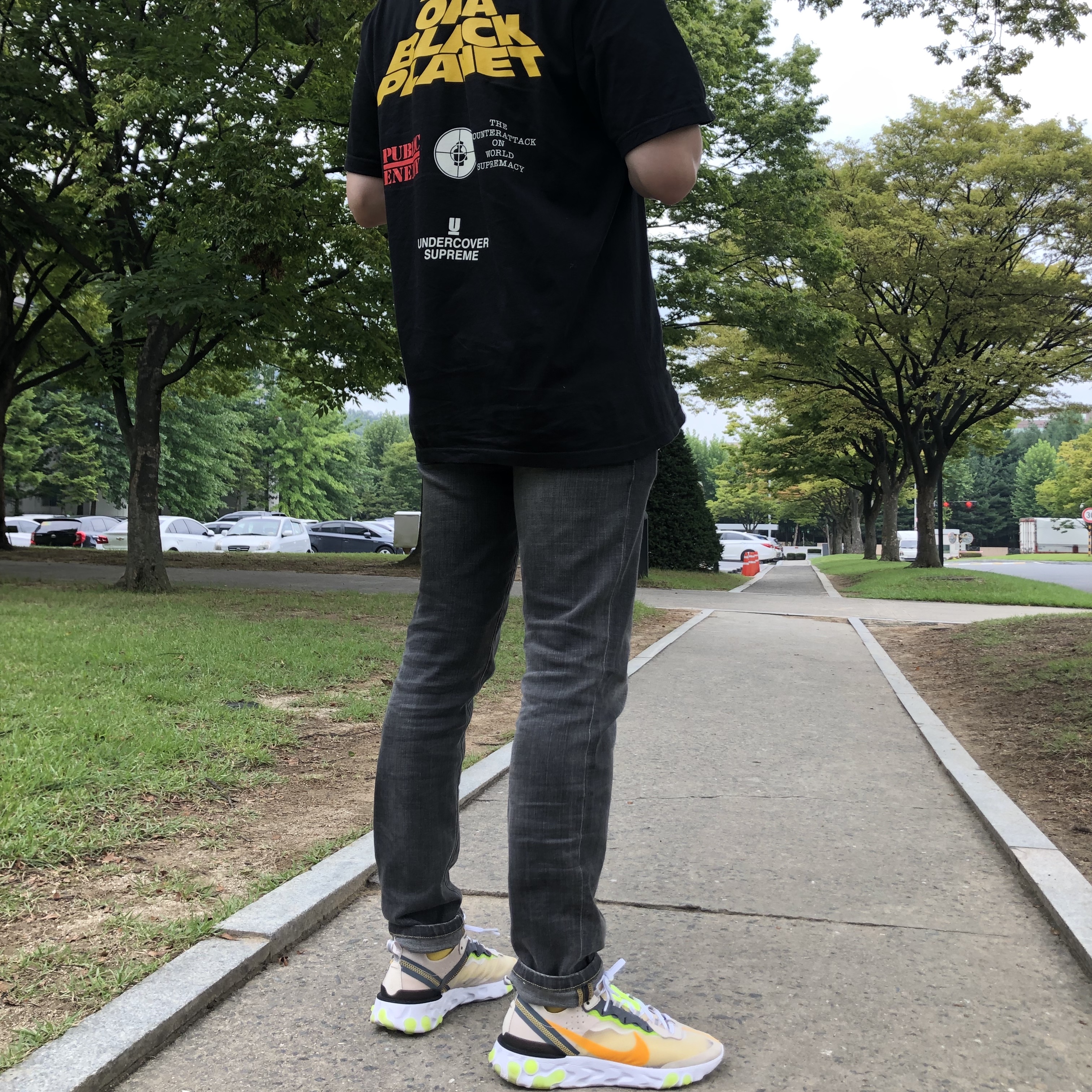 Nike React Element 87 Light Orewood Brown 착용 스타일