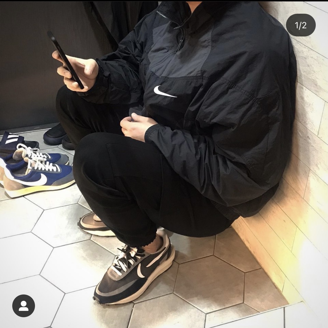 Nike x Sacai LDWaffle Black 착용 스타일
