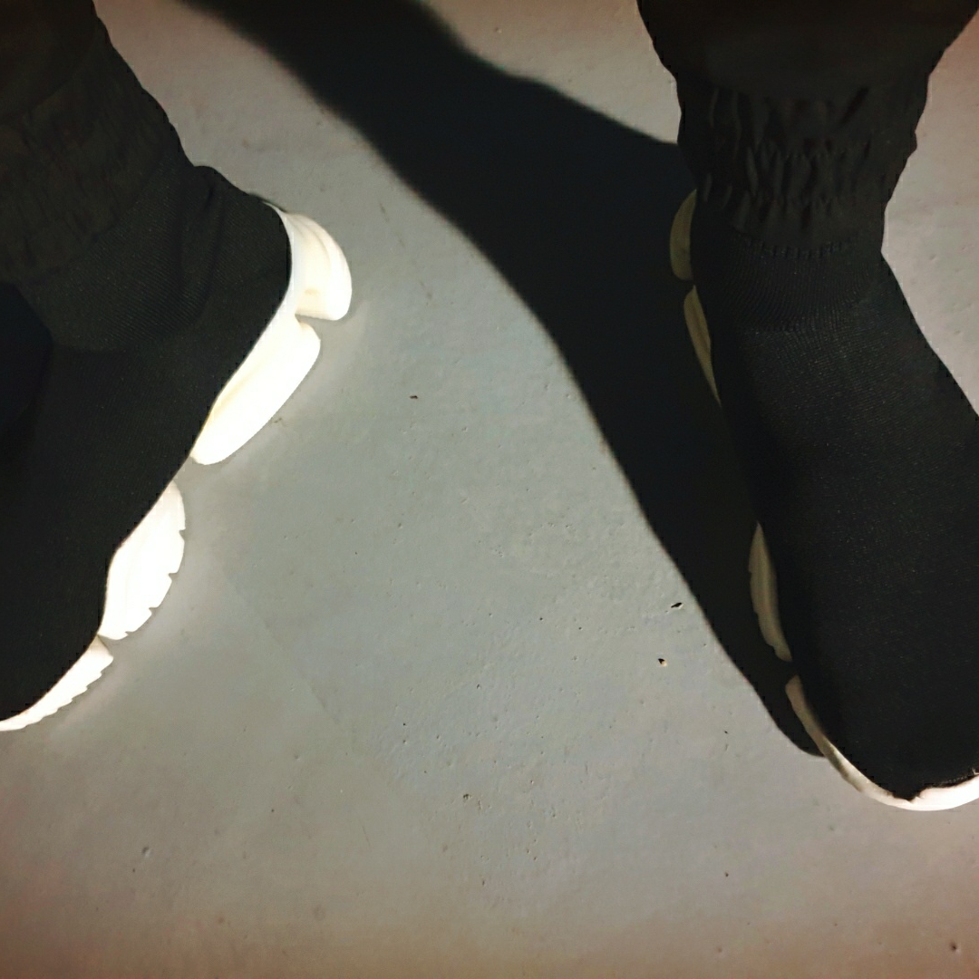 Reebok Sock Run R Print Black 착용 스타일 - 3