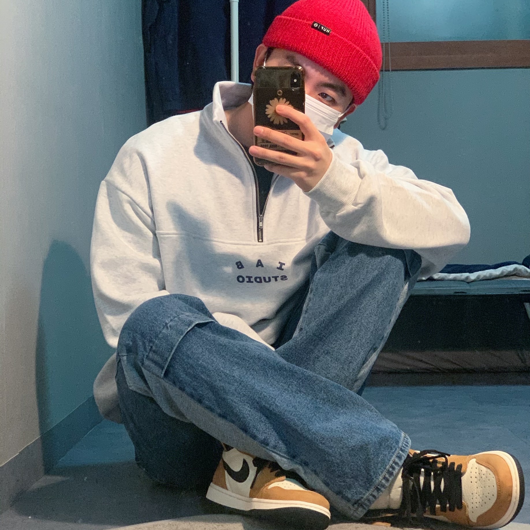 IAB Studio Half Zip Pullover Light Gray, Jordan 1 Retro High Rookie of the Year 착용 스타일