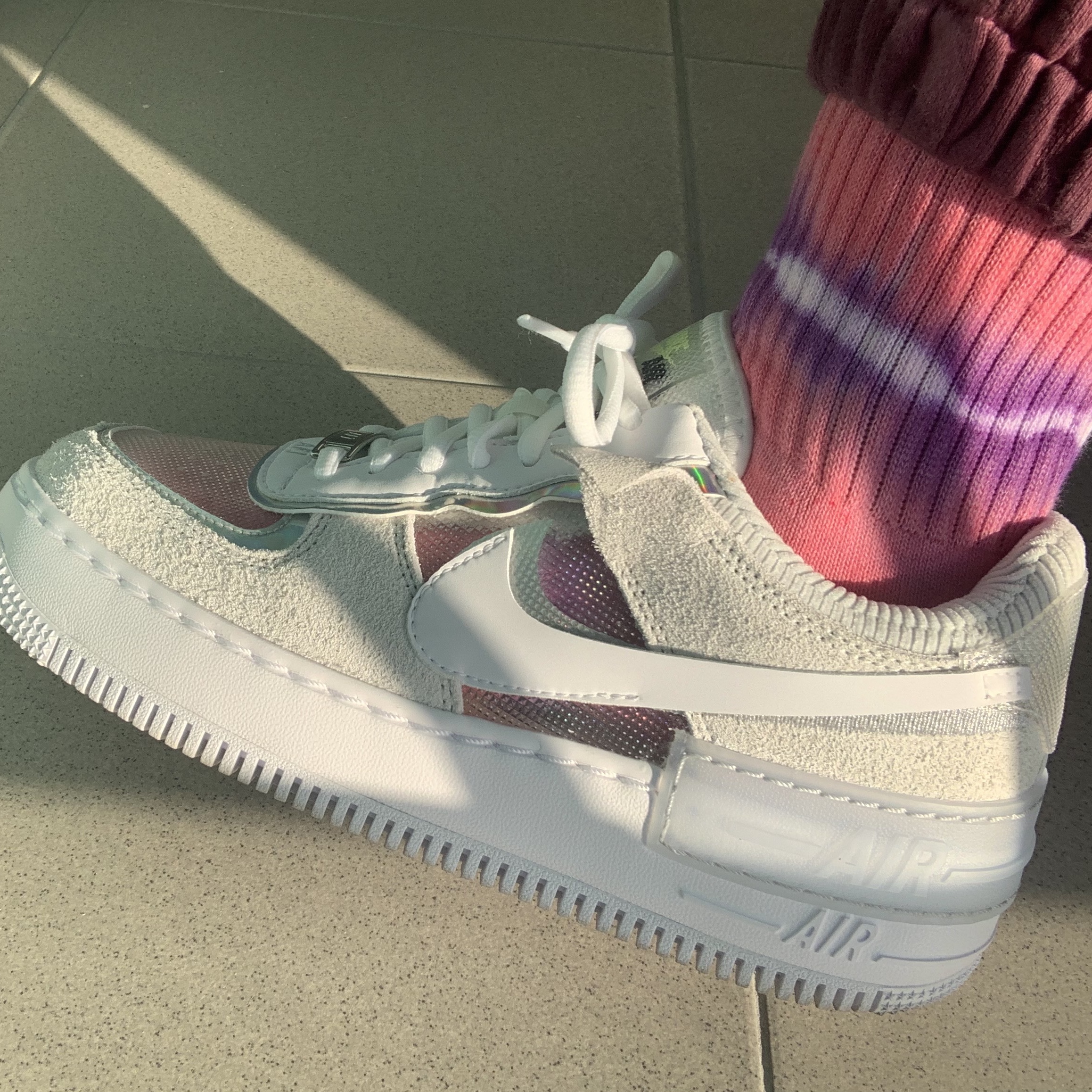 (W) Nike Air Force 1 Shadow Pure Platinum 착용 스타일 - 2