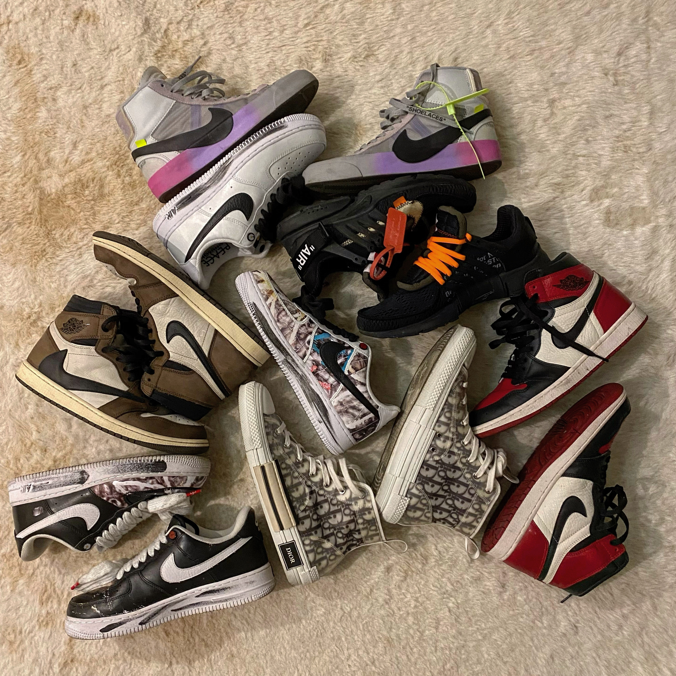 Nike x Off-White Blazer Mid Wolf Grey Serena Queen, Nike x Off-White Air Presto Black 착용 스타일