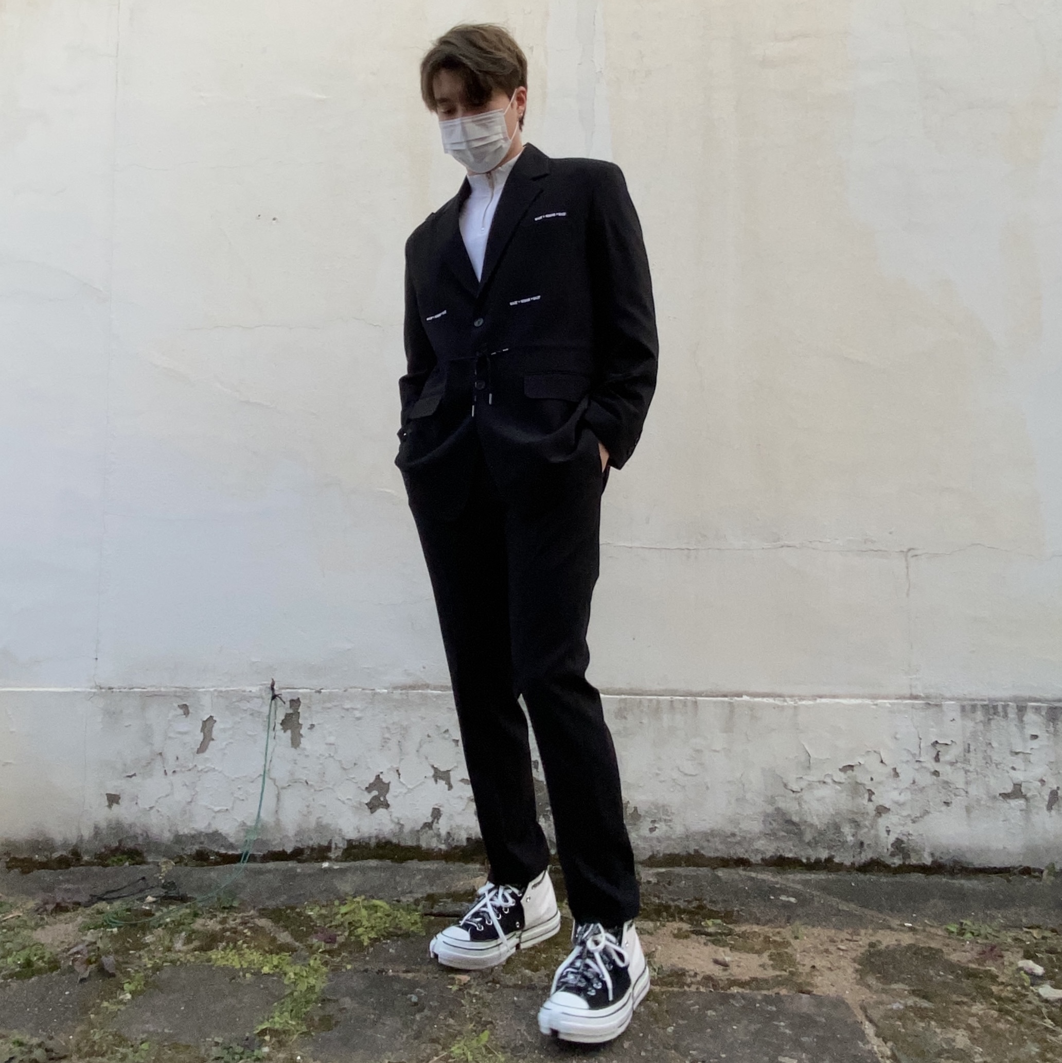 Converse x Feng Chen Wang Chuck 70 2-in-1 Natural Ivory Black 착용 스타일 - 2